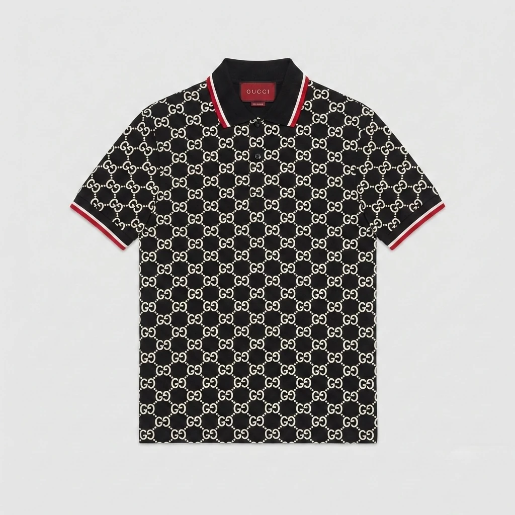 Logo Desen Detaylı Polo Yaka Tshirt