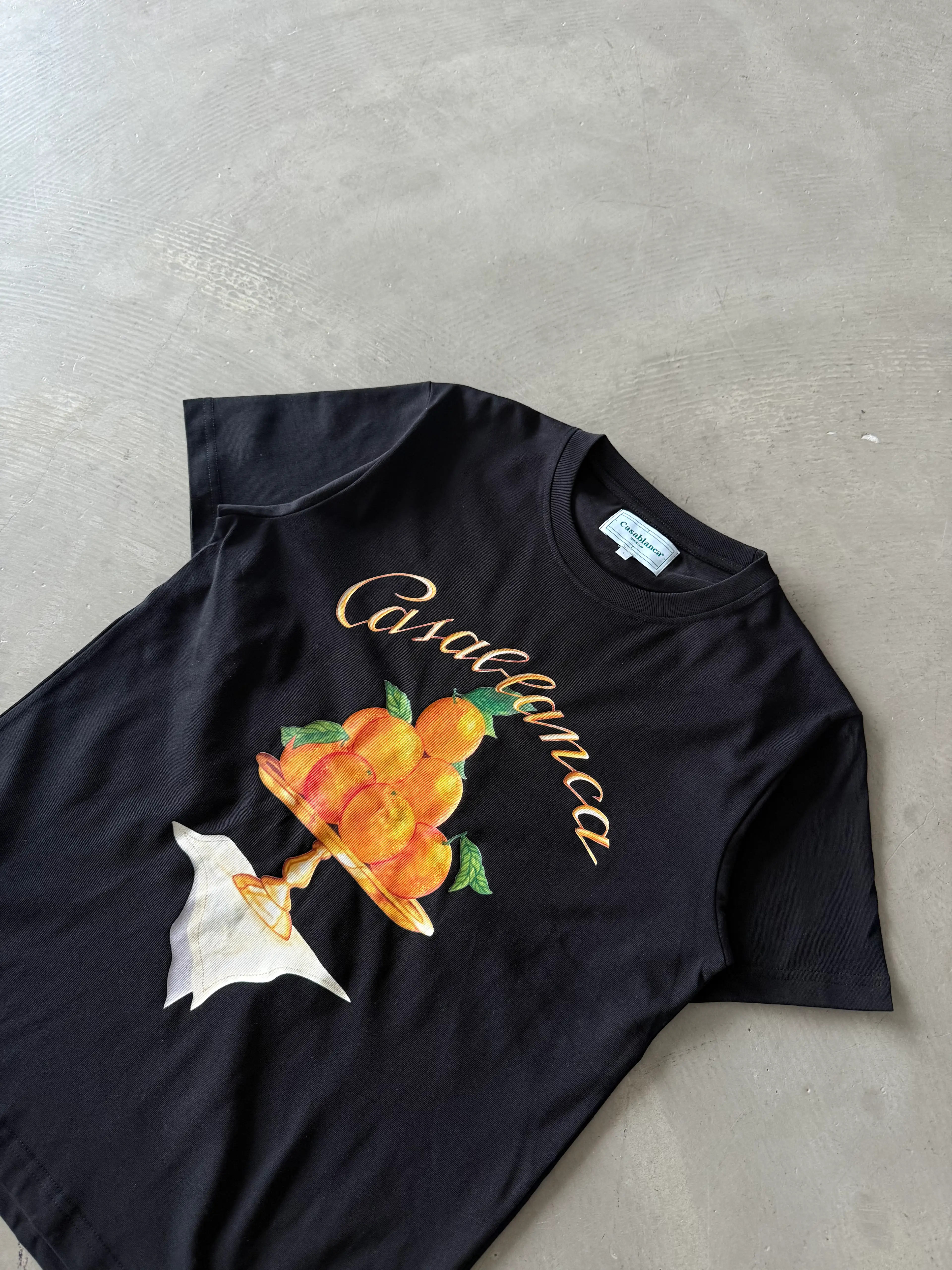 Portakal Baskı Detaylı Basic T-Shirt