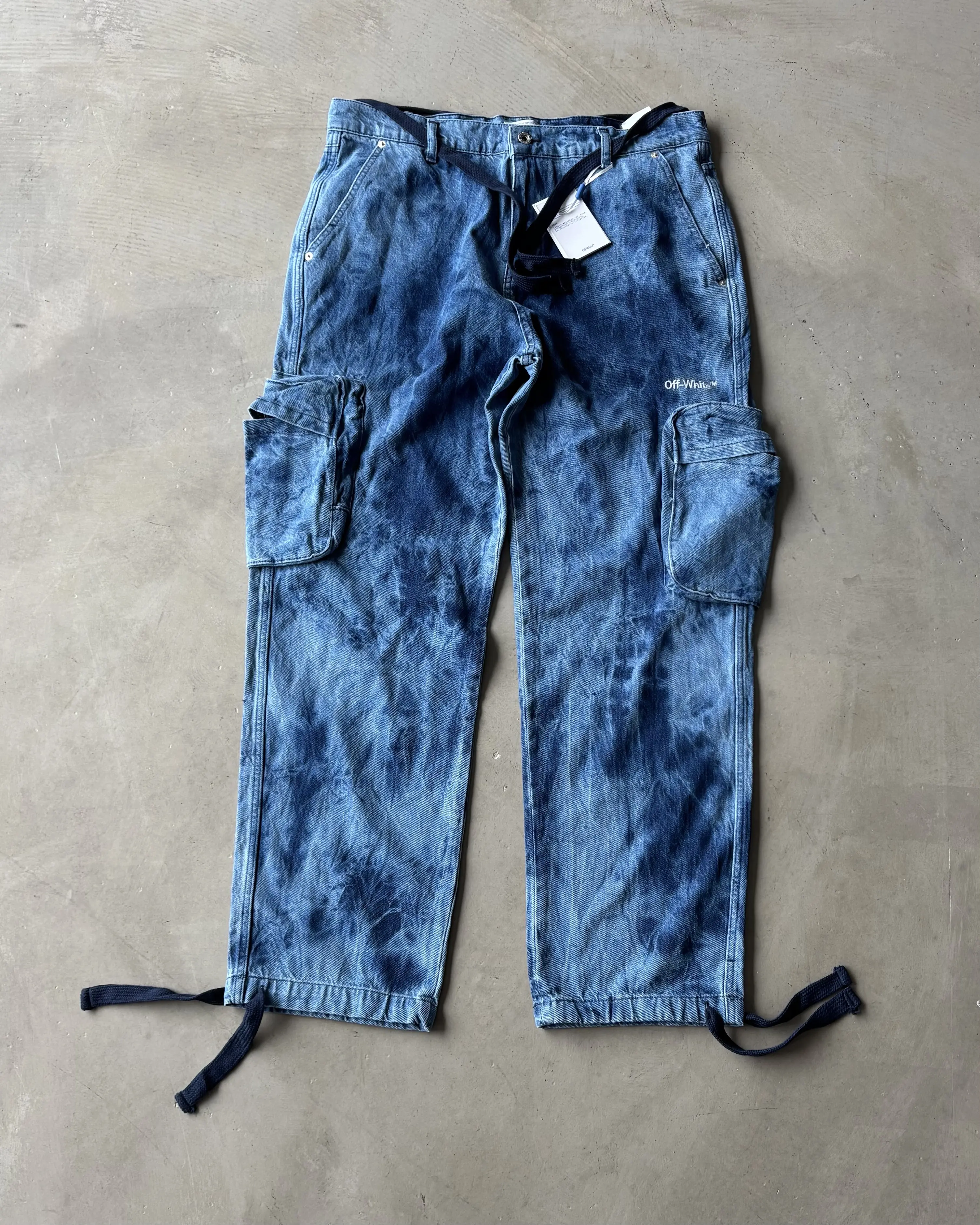 Yıkamalı Desenli Baggy Pantolon