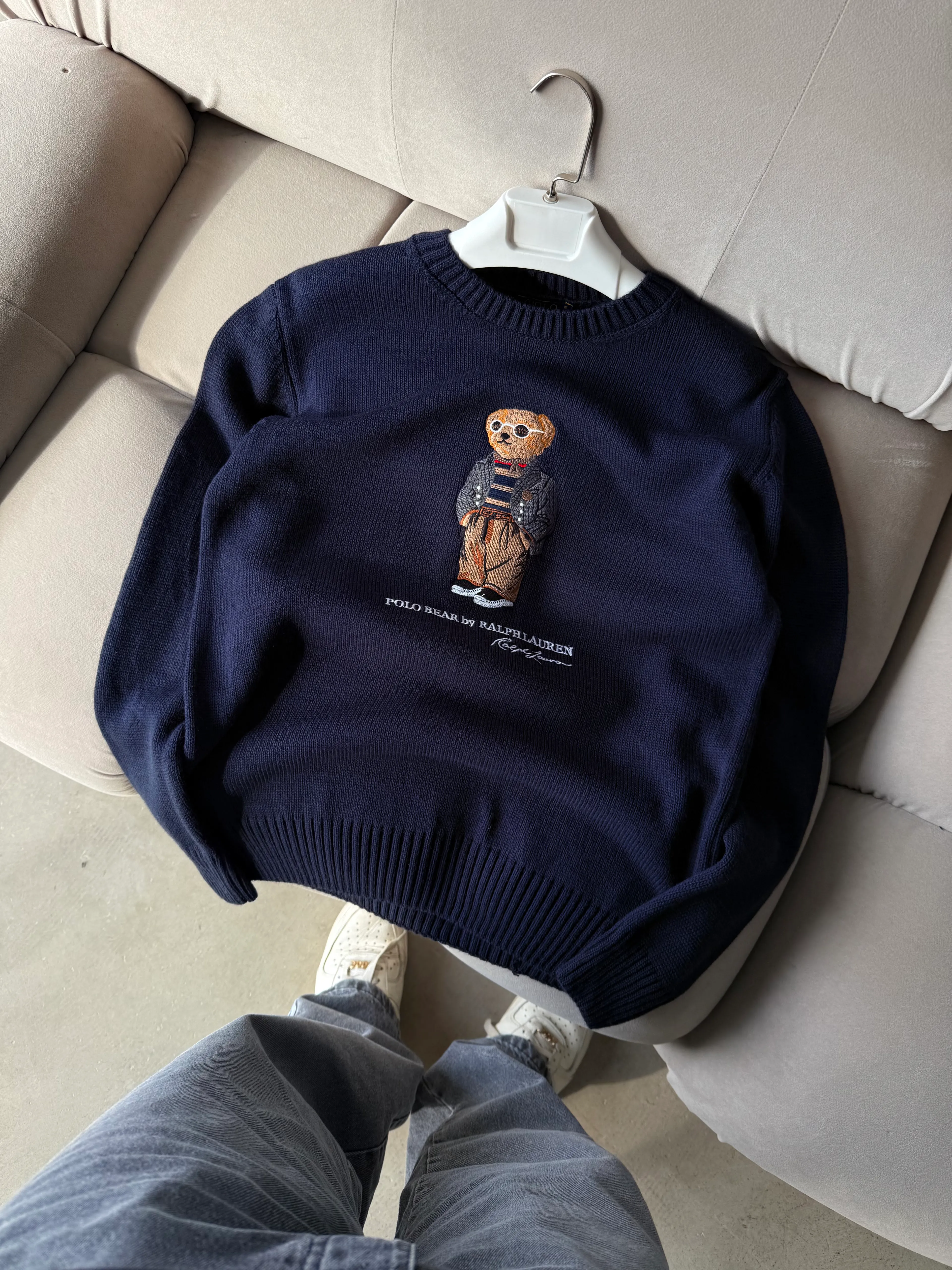 PRL Extra Premium Ayıcık Detaylı Triko - Lacivert