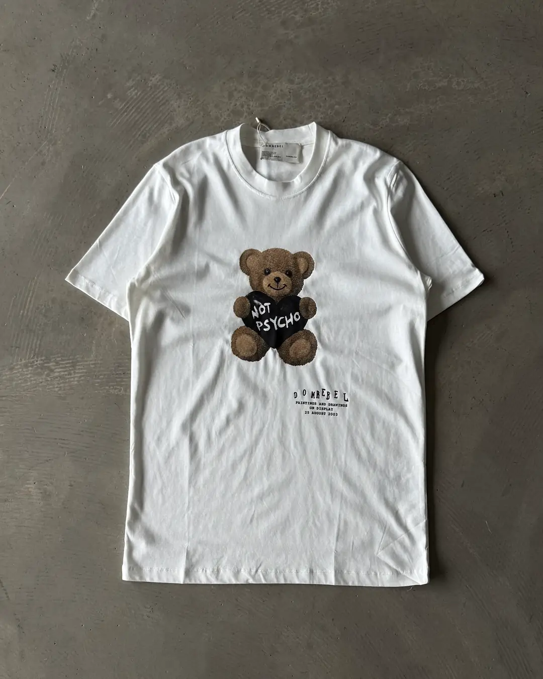 Ayıcık Baskılı " Not Psycho " Basic T-Shirt