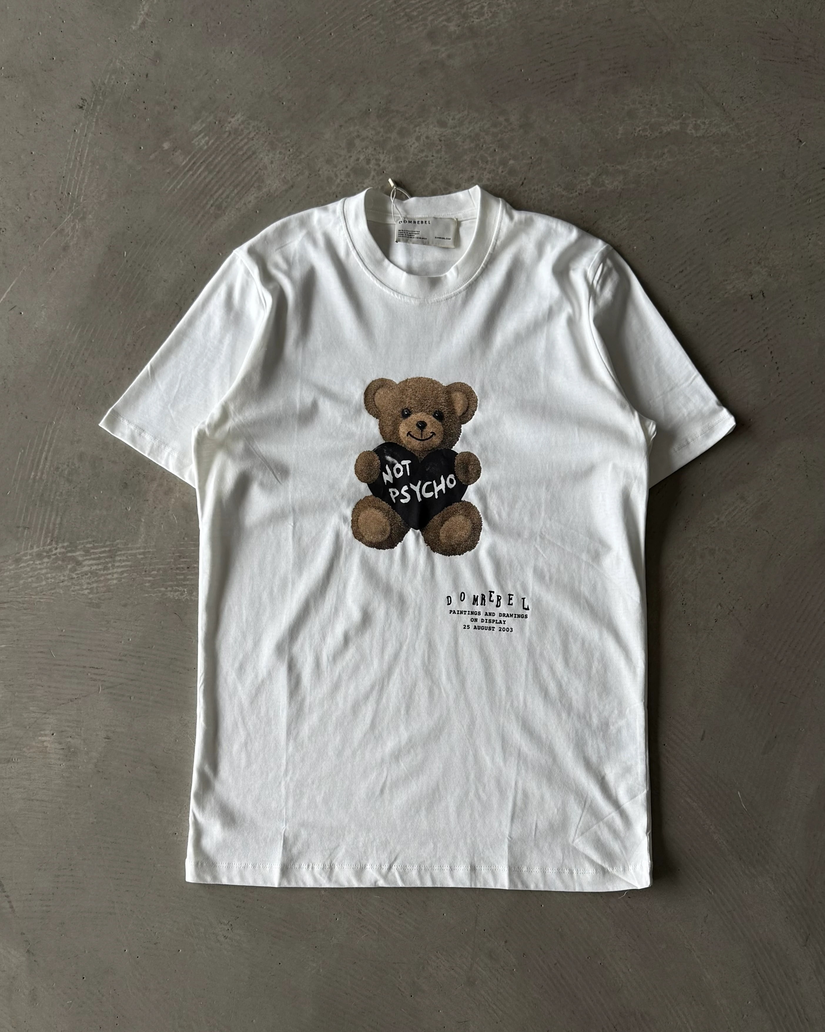 Ayıcık Baskılı " Not Psycho " Basic T-Shirt