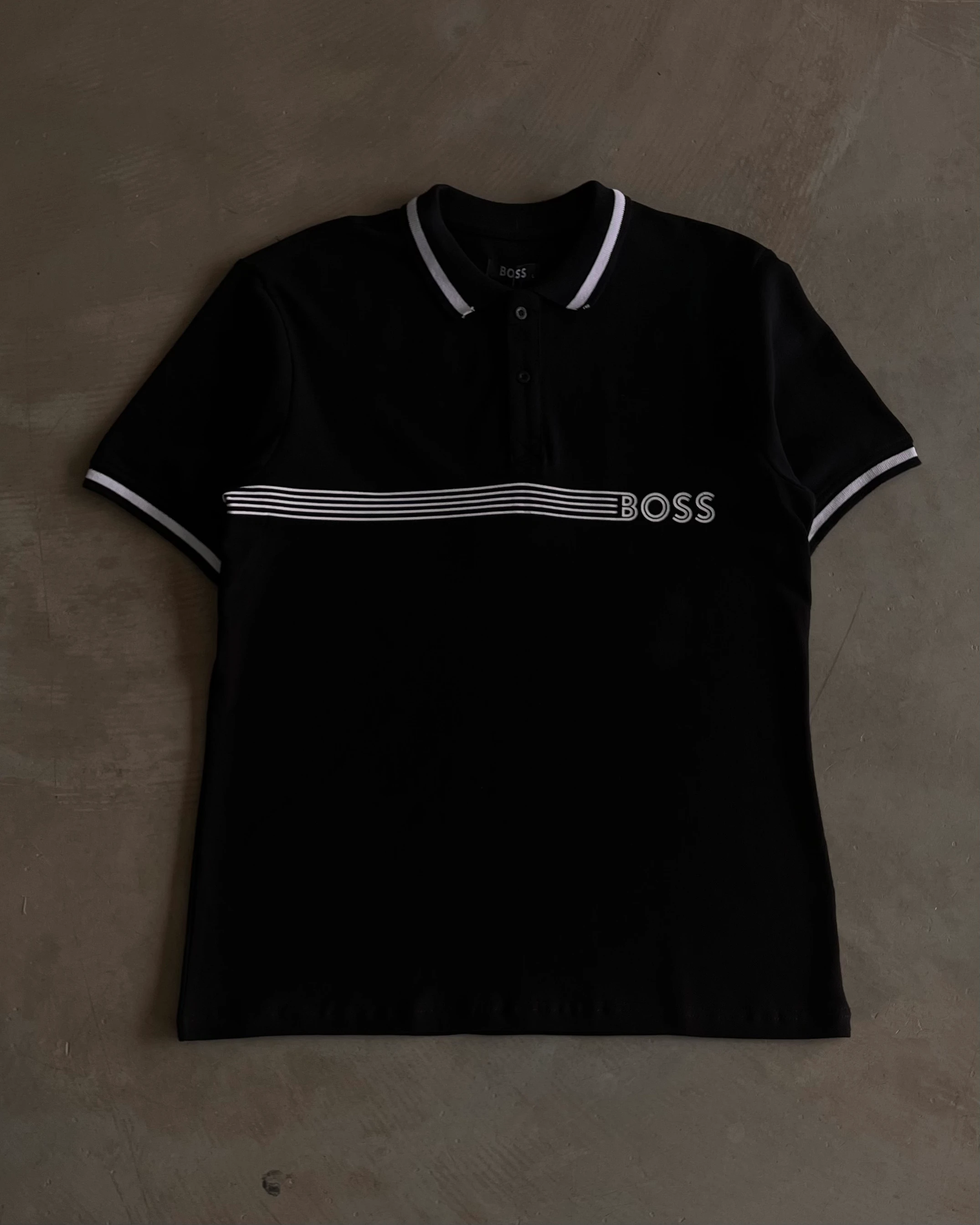 Logo ve Şerit Baskılı Polo Yaka T-Shirt