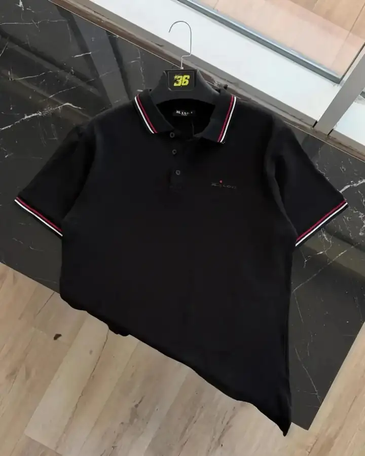 Kol Ve Yaka Şerit Detaylı Polo Yaka T-Shirt