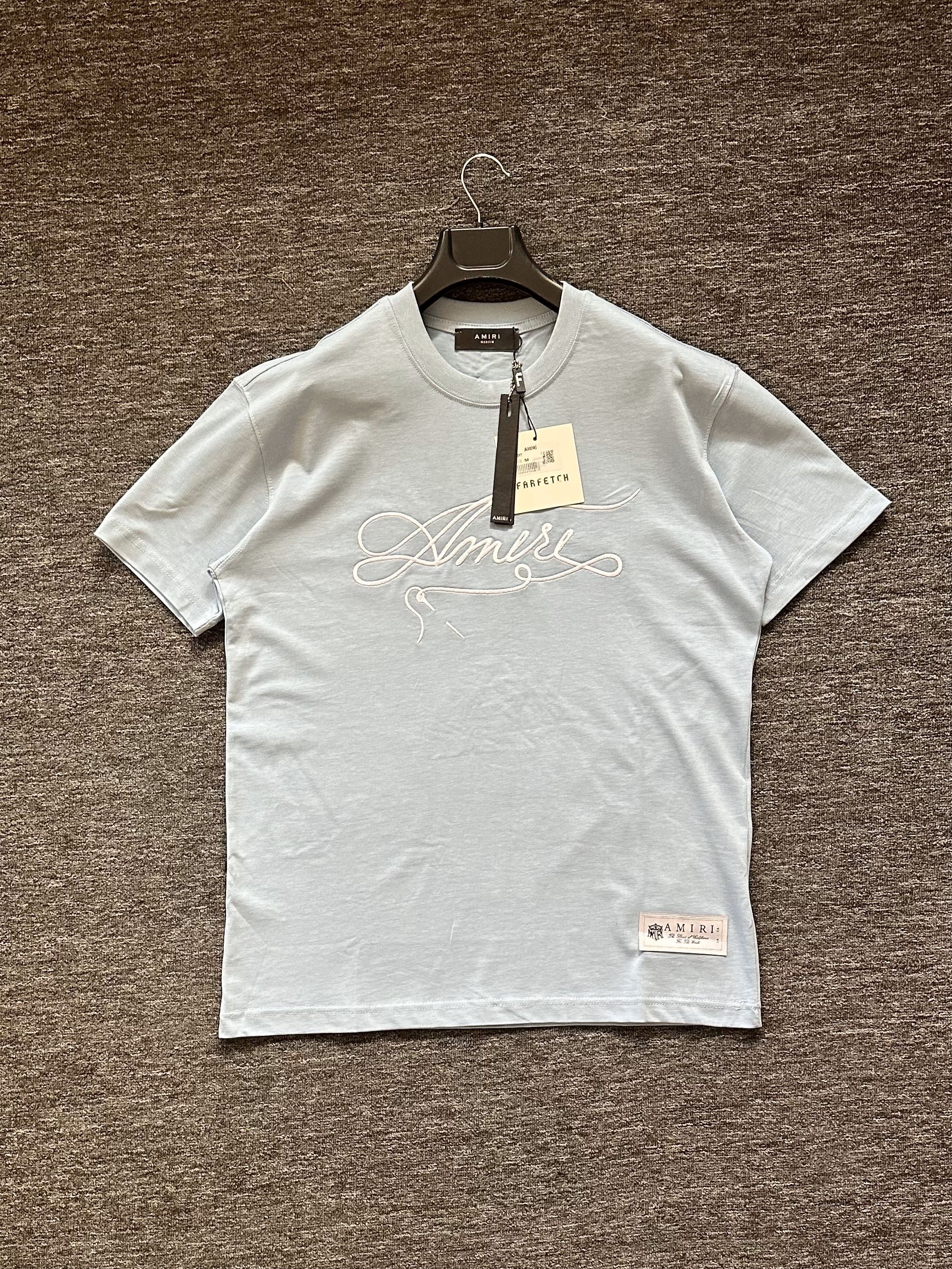 Premium Nakışlı Extra Premium Tee - Mavi