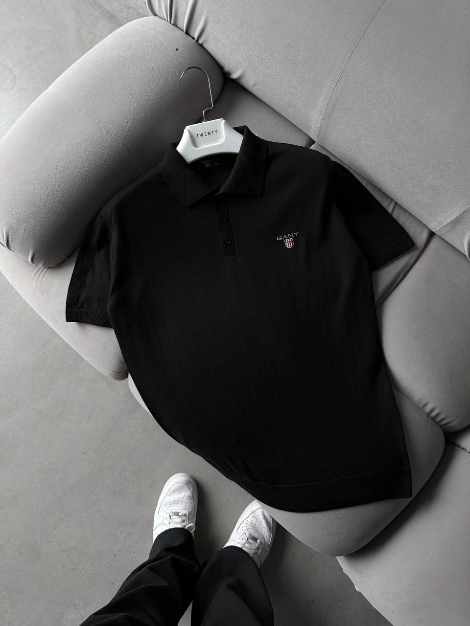 Basic Polo Yaka Triko T-Shirt – Siyah & Bebe Mavisi | Şık ve Konforlu Stil