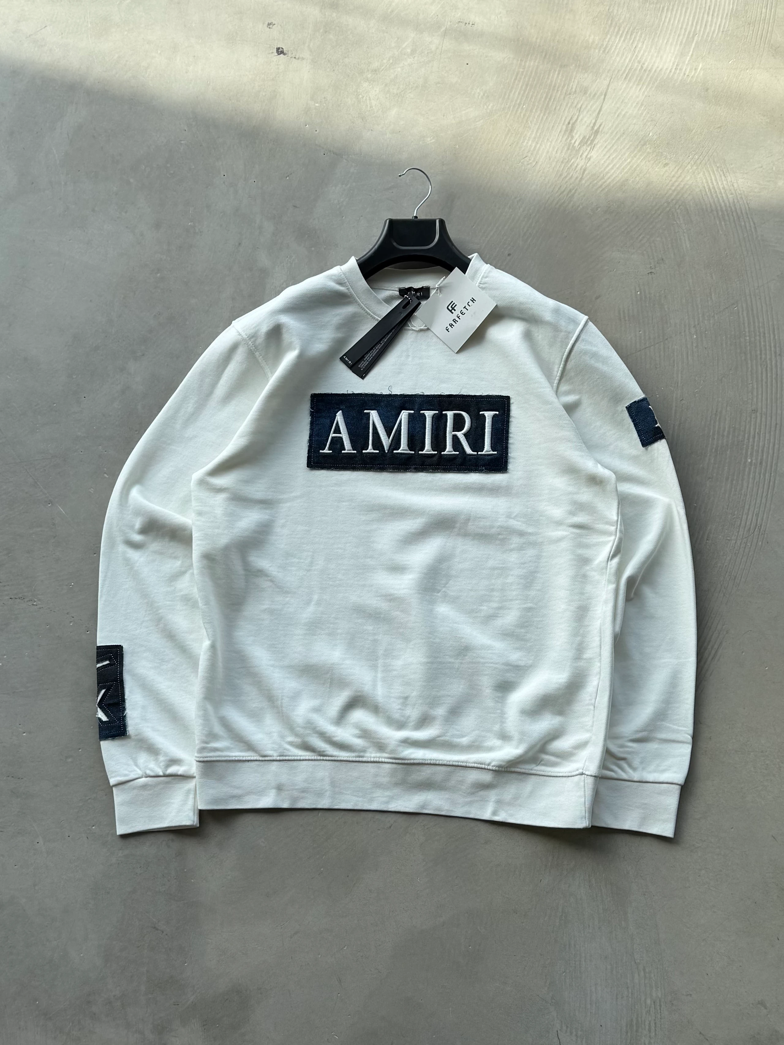 AMR Nakışlı Extra Premium Sweatshirt - Beyaz