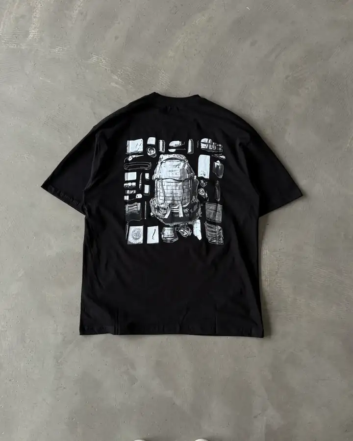  Sırt Çantası Baskılı Basic T-Shirt