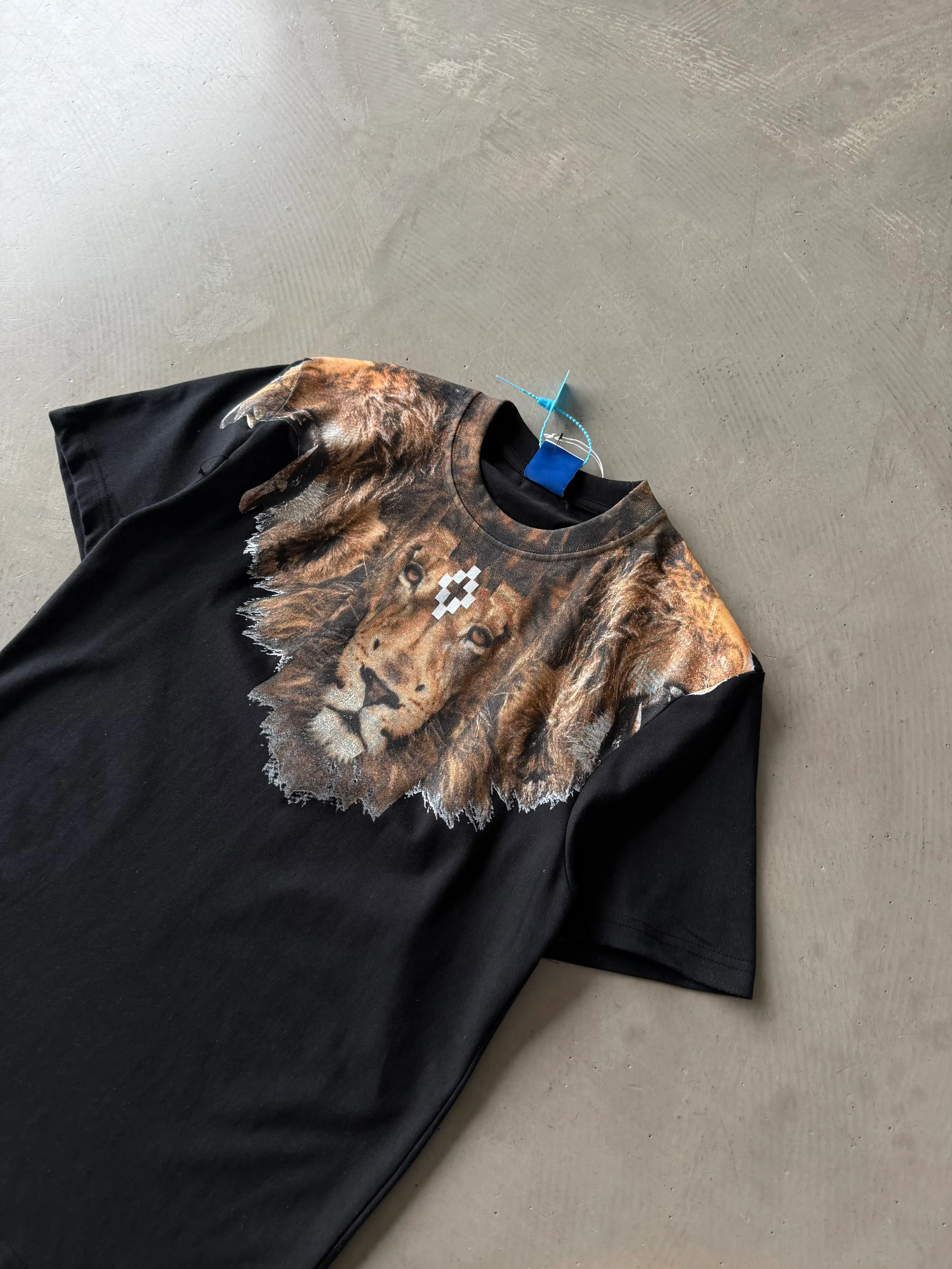 Renkli Aslan Detaylı Basic T-Shirt