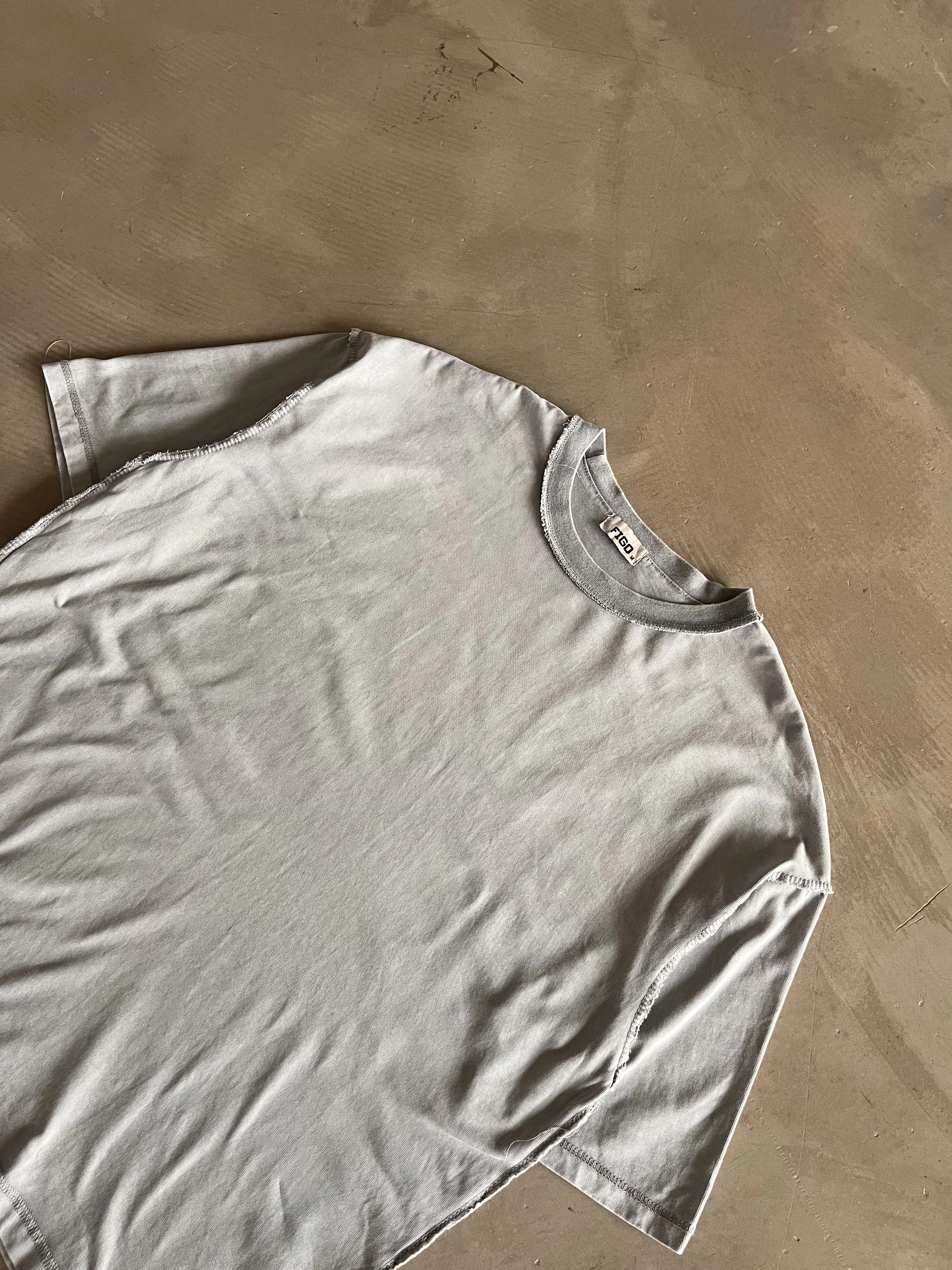 Oversize Fit Ters Dikişli Basic T-Shirt