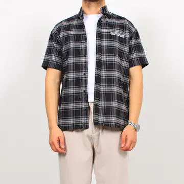 Ekose Oversize Nakış Detay Gömlek