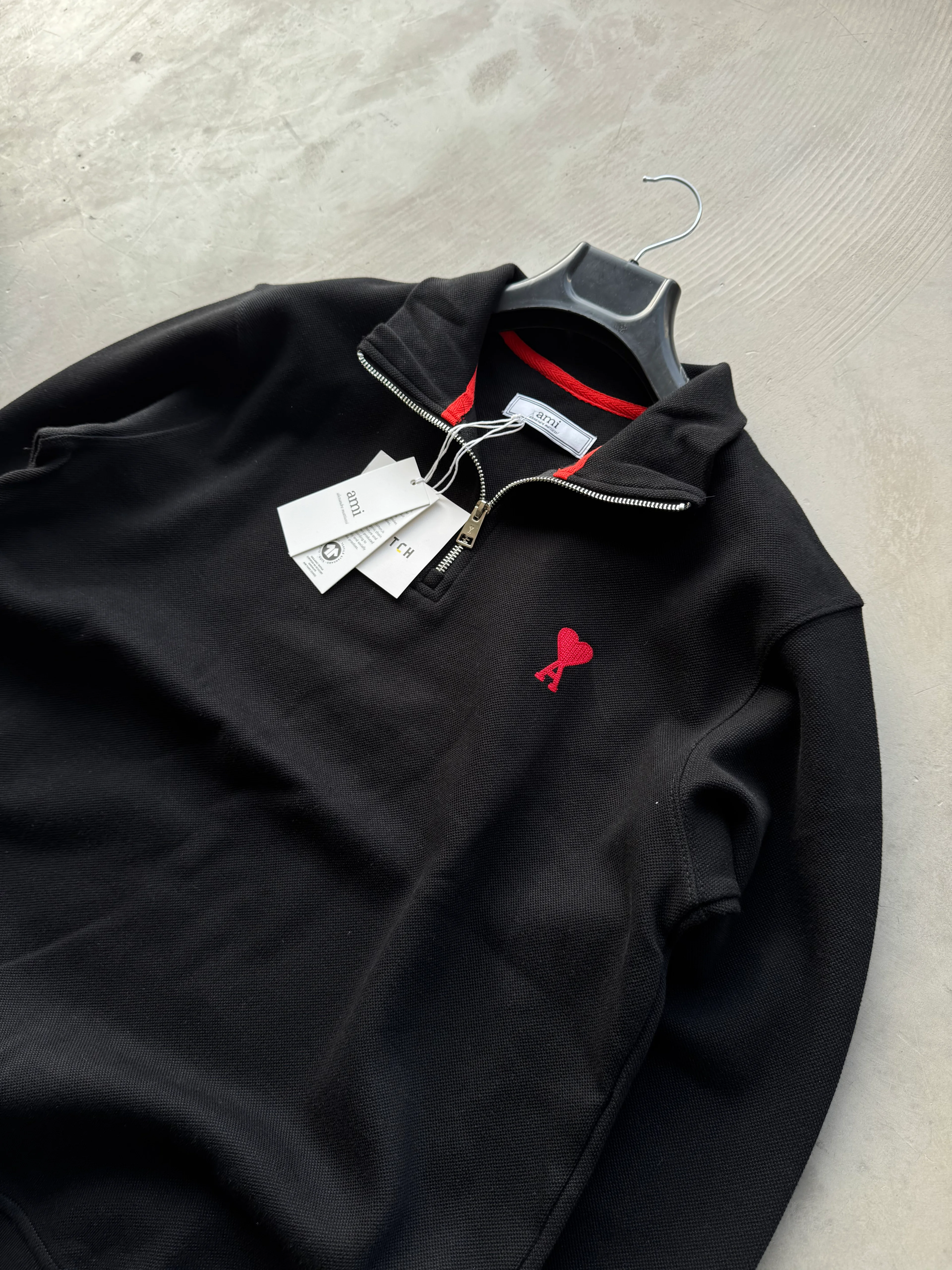 AP Yarım Fermuarlı Nakışlı Sweatshirt