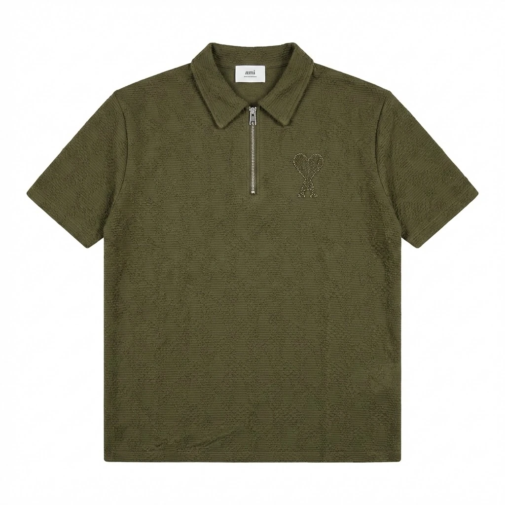 Yarım Fermuarlı Polo Yaka T-Shirt