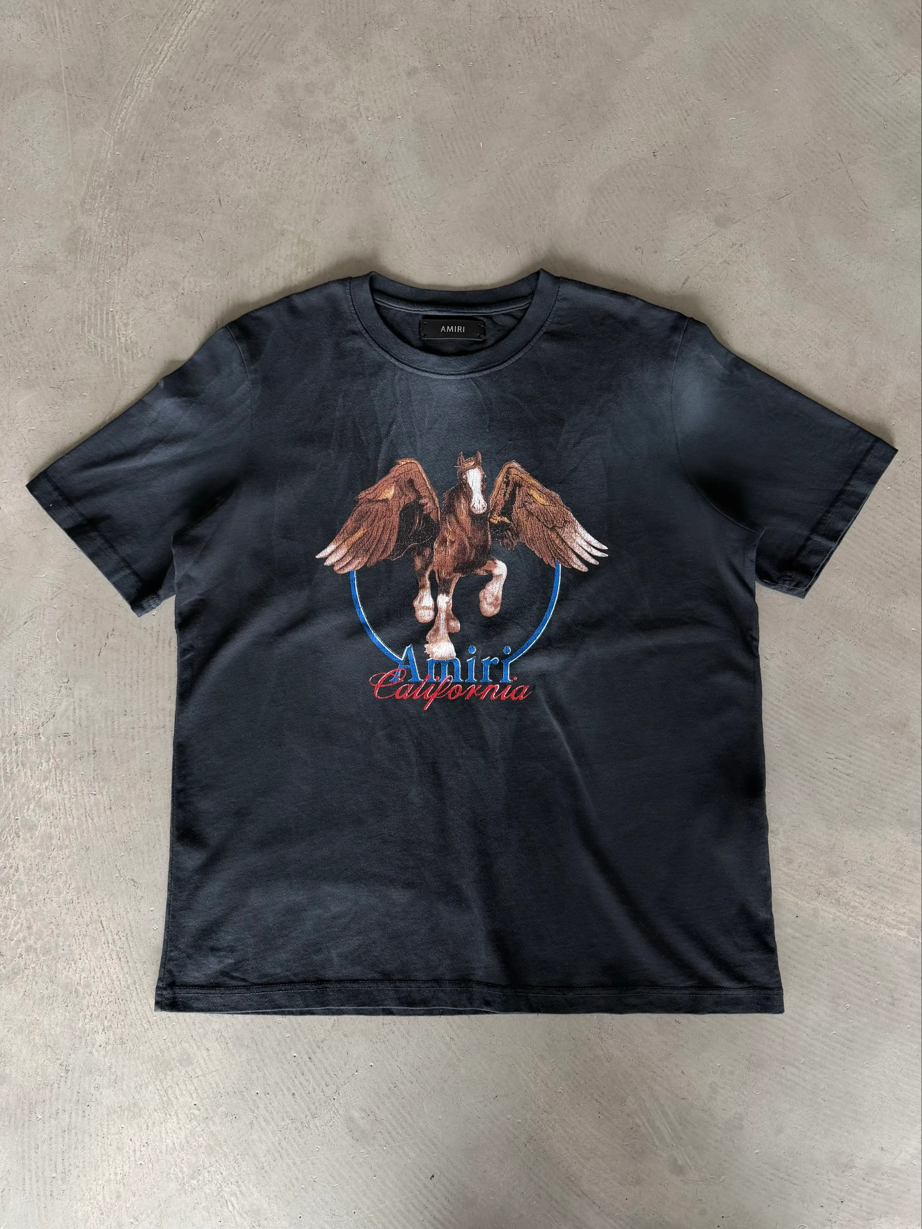 Kanatlı At Baskılı Kısa Kollu Tshirt