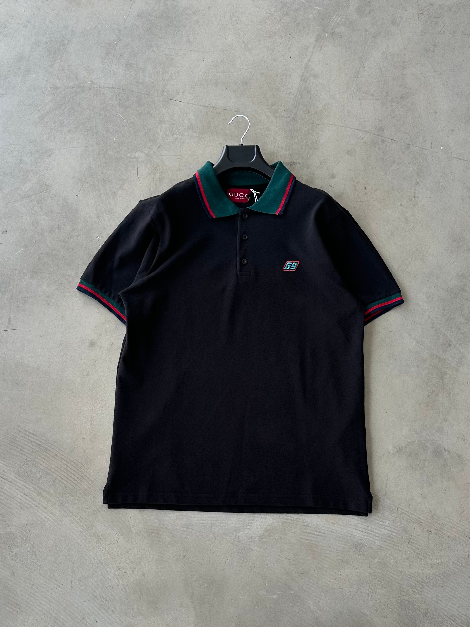 GCC Nakışlı Premium Polo Yaka Tee - Siyah