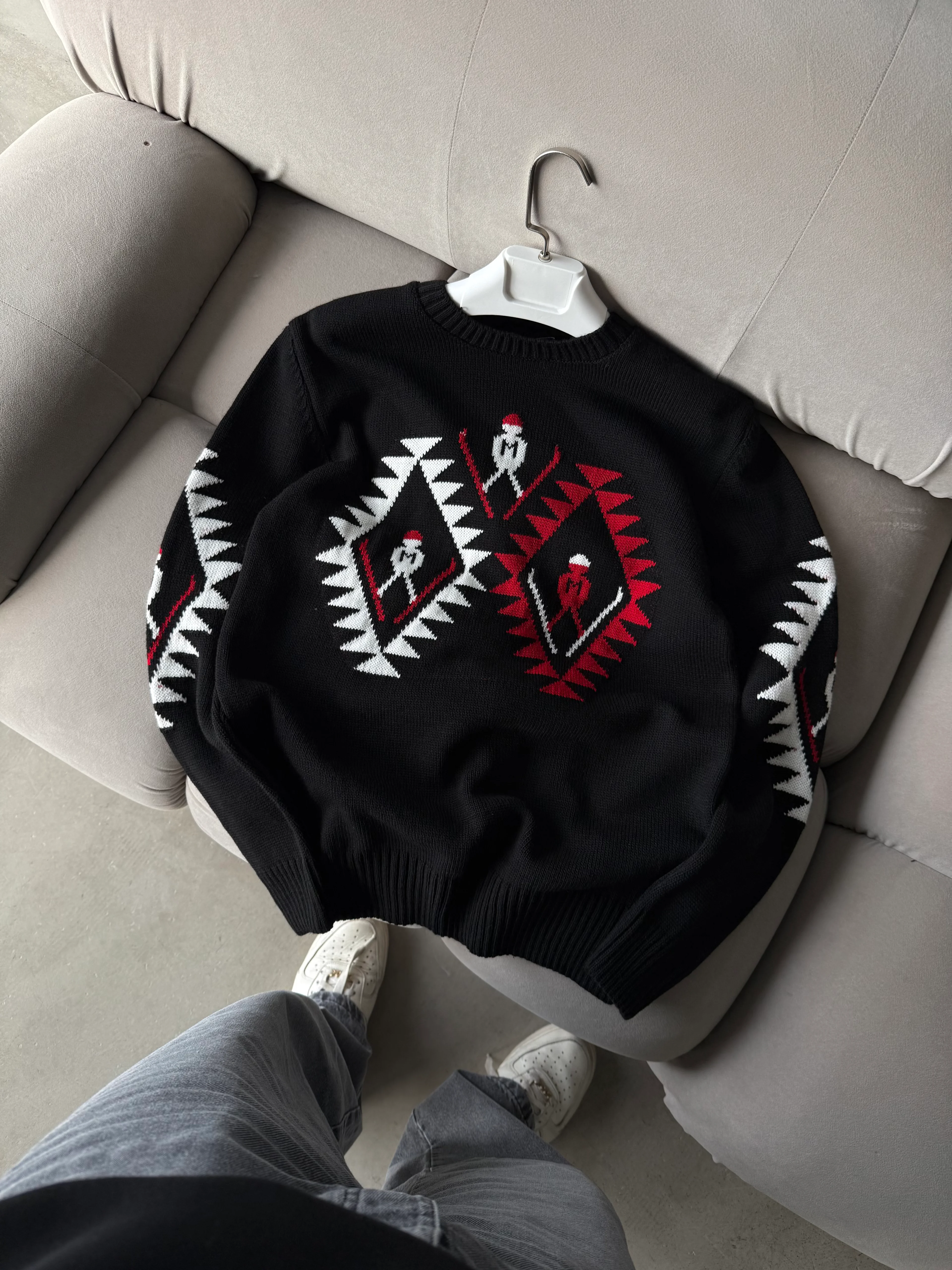 MNC Premium Nakışlı Triko - Siyah