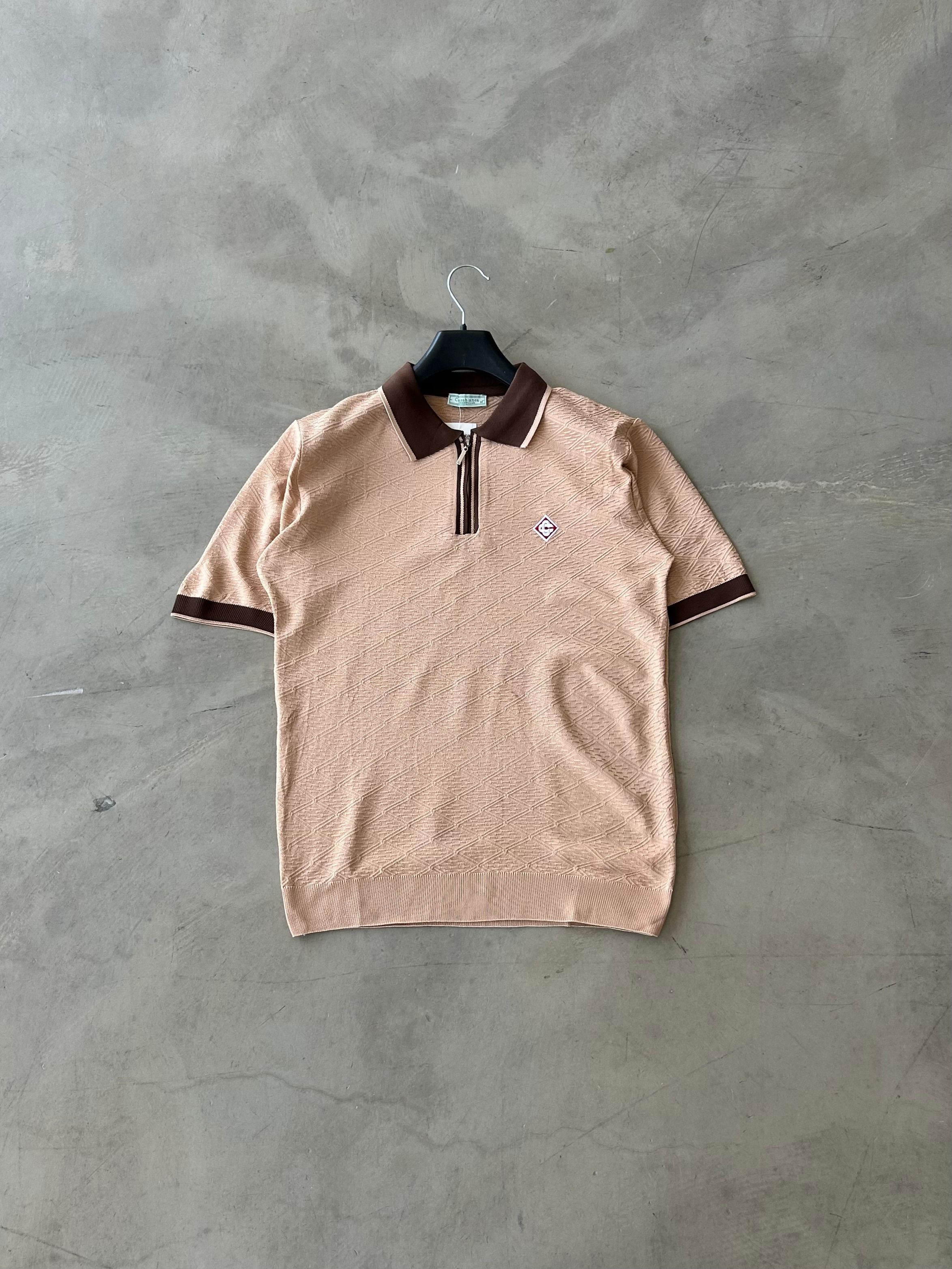 CB Nakışlı Premium Triko Polo Yaka Tee - Krem