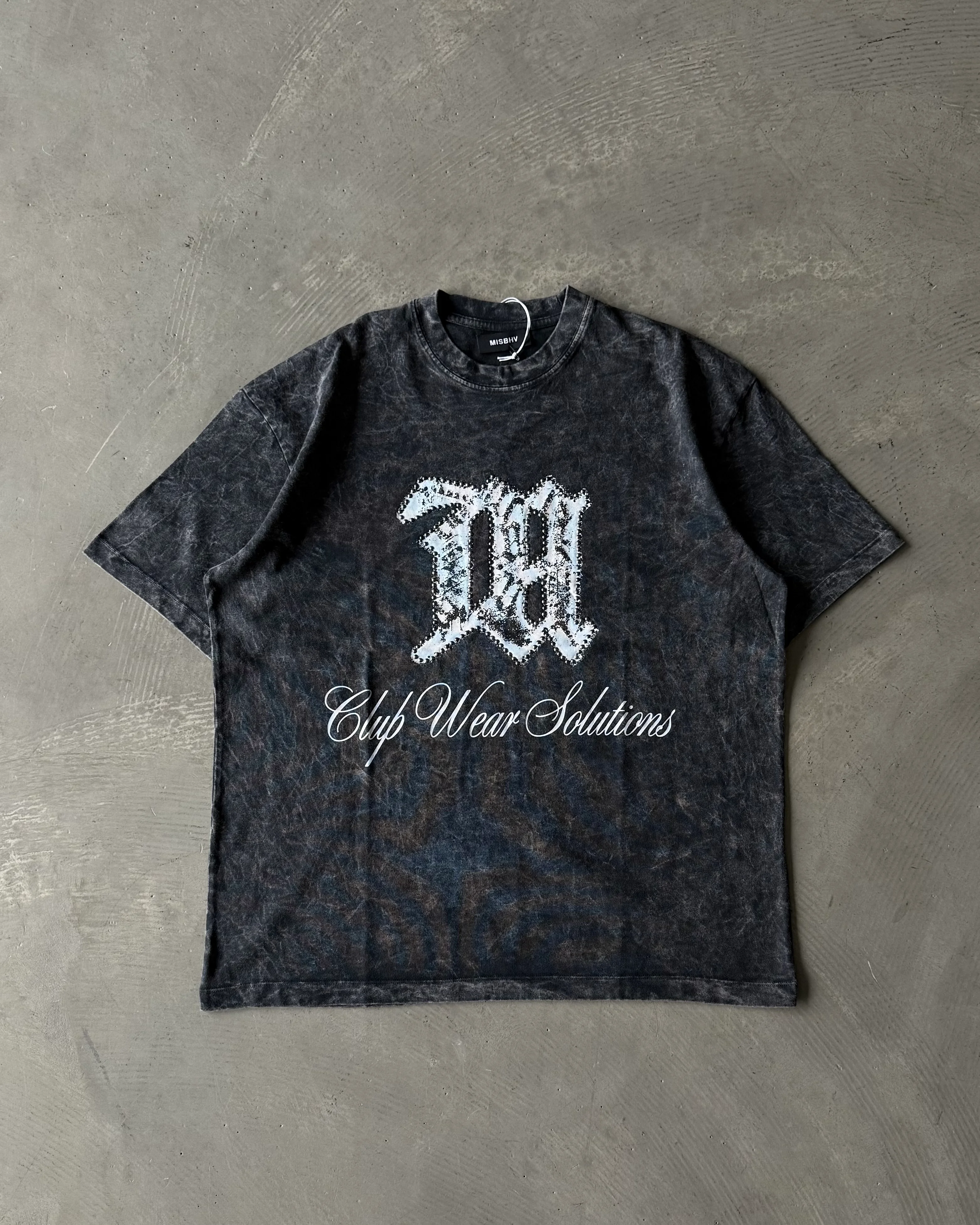 Göğüs Baskılı Yıkamalı Basic T-Shirt