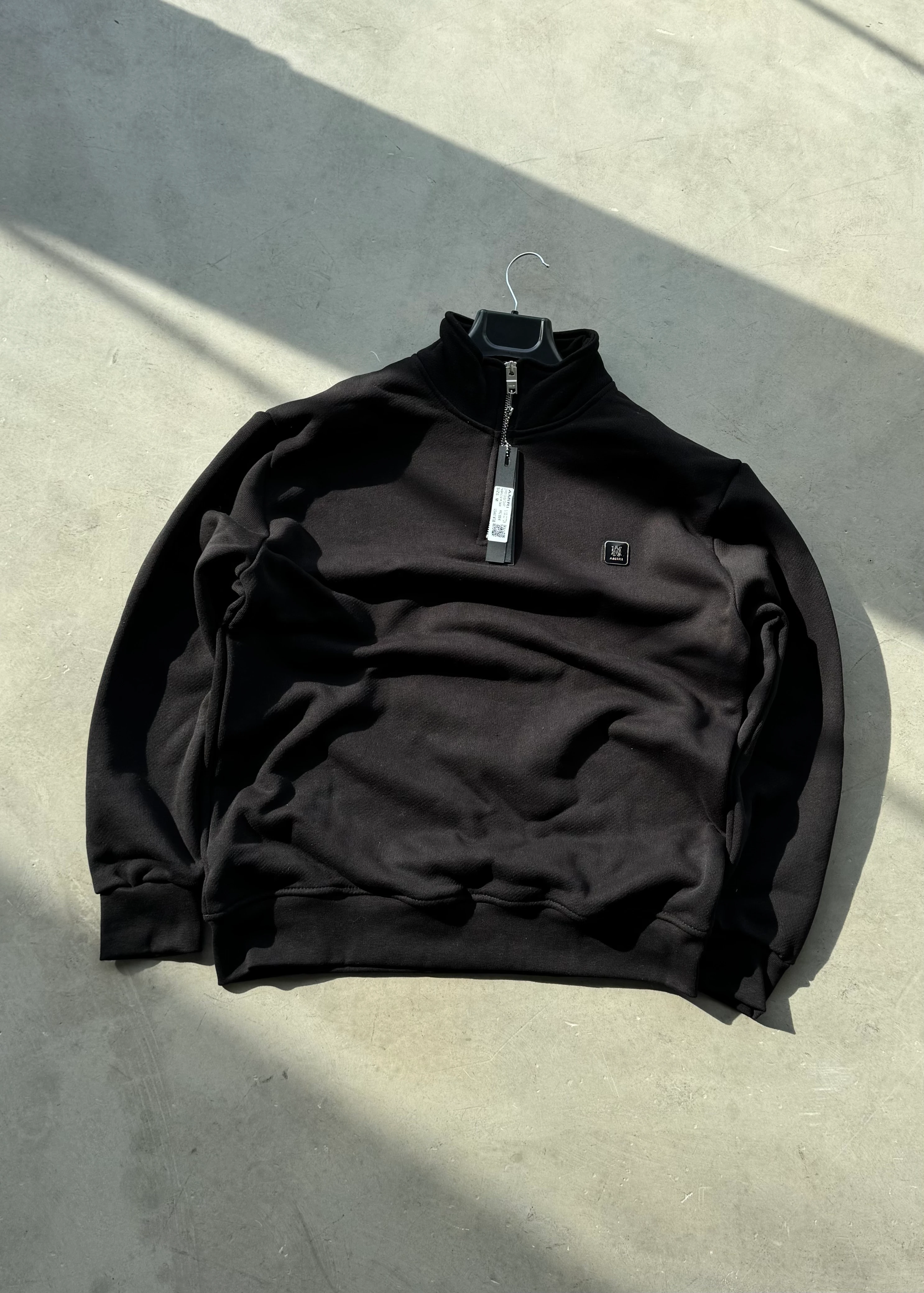 AMR Premium Yarım Fermuar Sweatshirt - Siyah