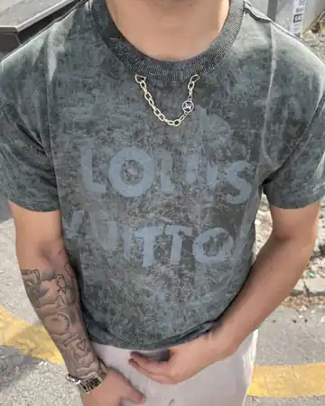 Zincir Detaylı Tıkamalı T-Shirt - Haki