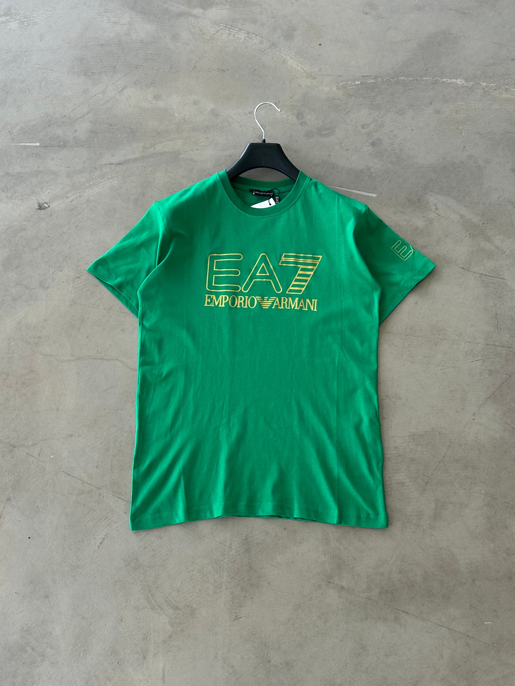 EA7 Orta Bakılı Premium Basic Tshirt - Yeşil