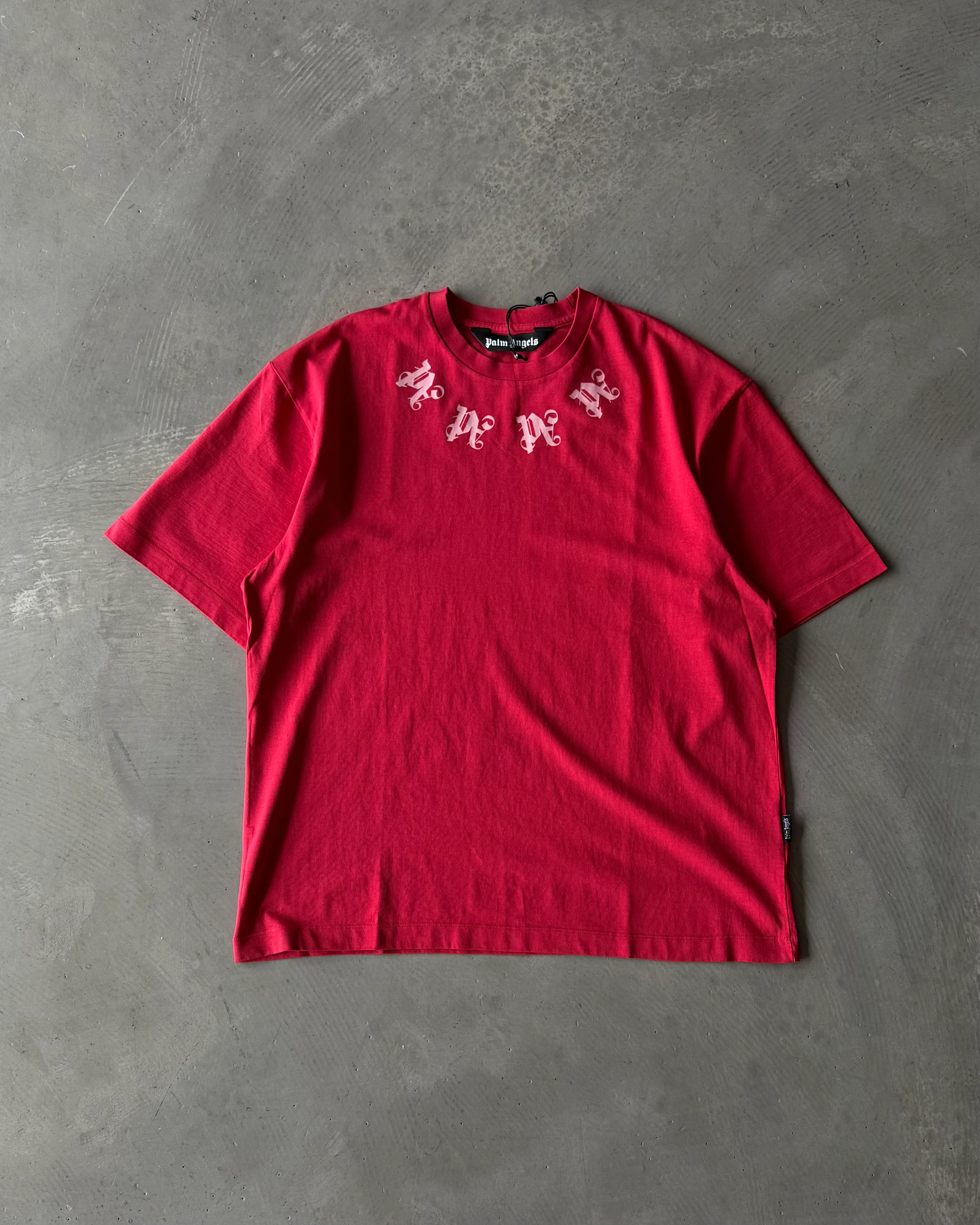 Ön " Palm " ve Arka Baskılı Basic T-Shirt