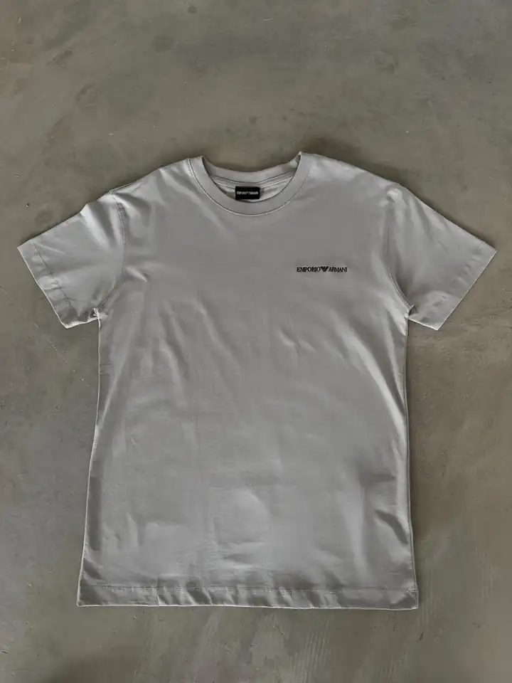 Sol Göğüs Nakış Detaylı T-Shirt - Gri