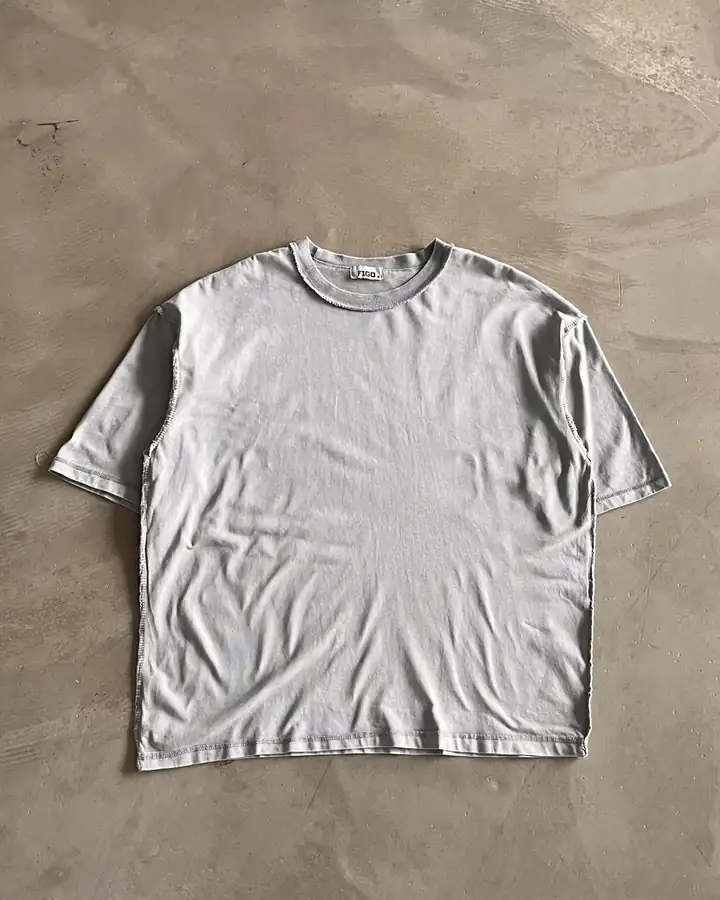 Oversize Fit Ters Dikişli Basic T-Shirt