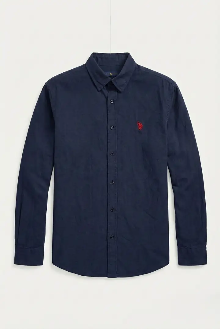 Nakış Detaylı Relax Fit Gömlek - Lacivert