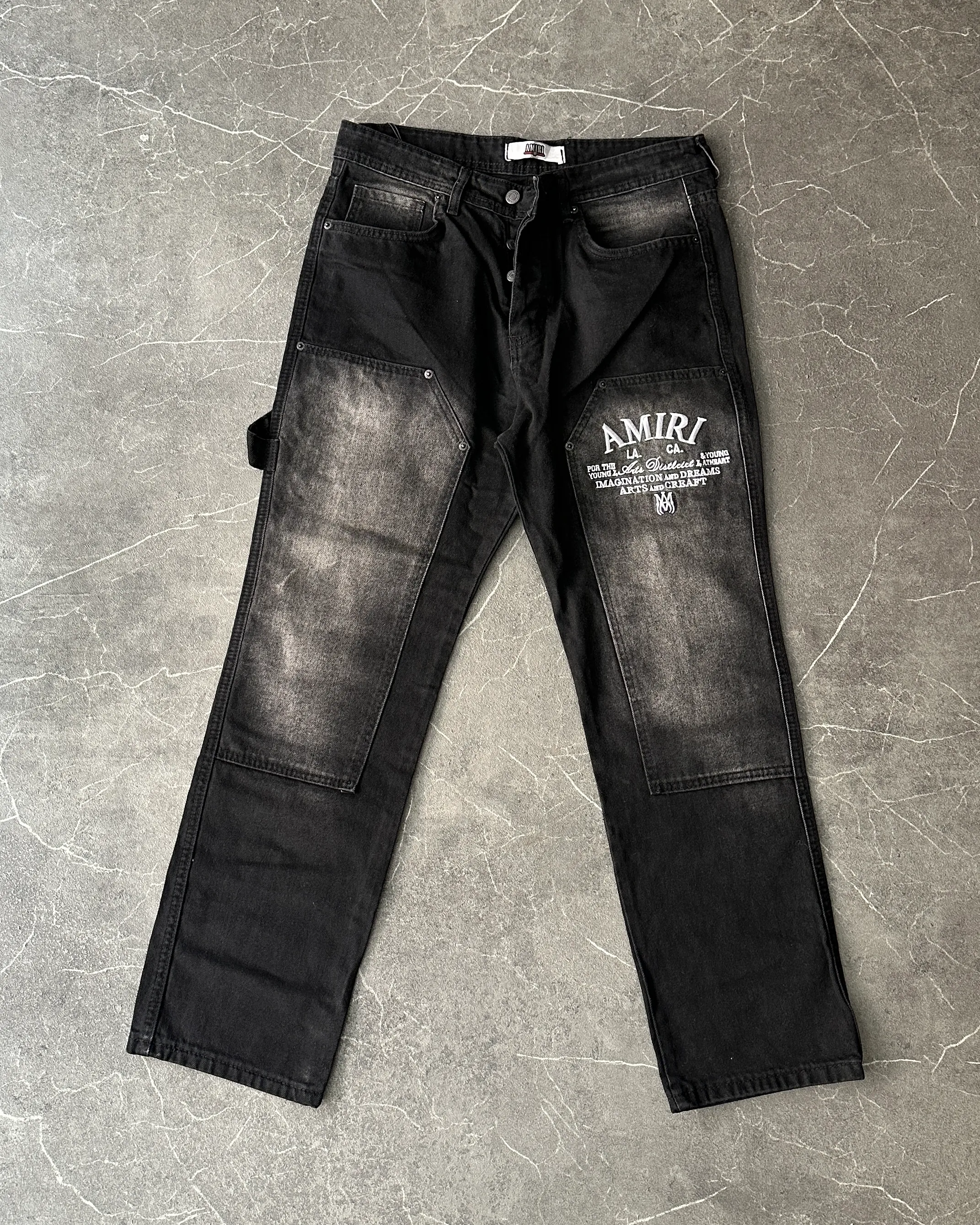 Logo & Yazı Nakışlı Kot Pantolon