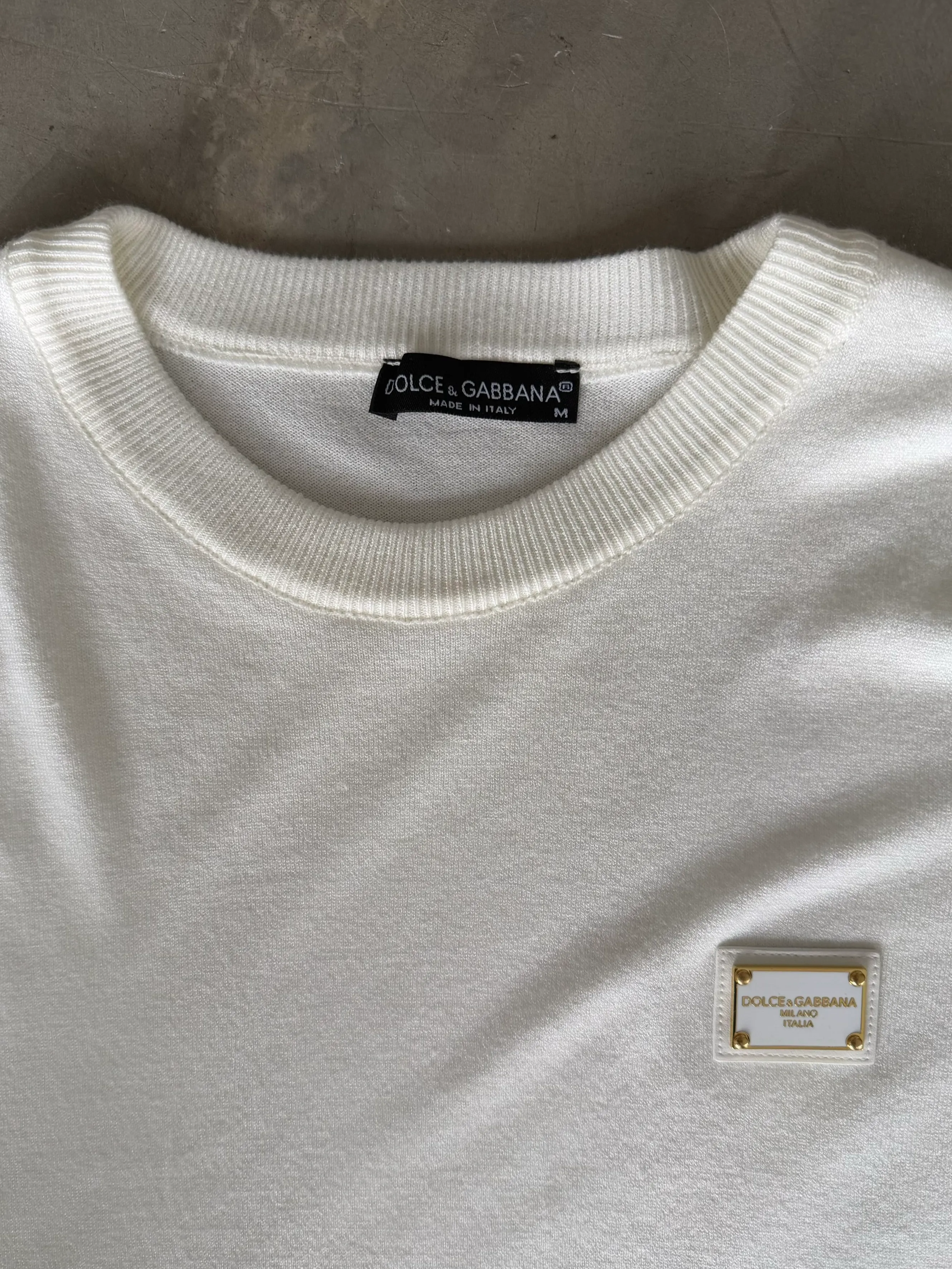 Sol Göğüs Logo Detaylı Bisiklet Yaka Triko T-Shirt