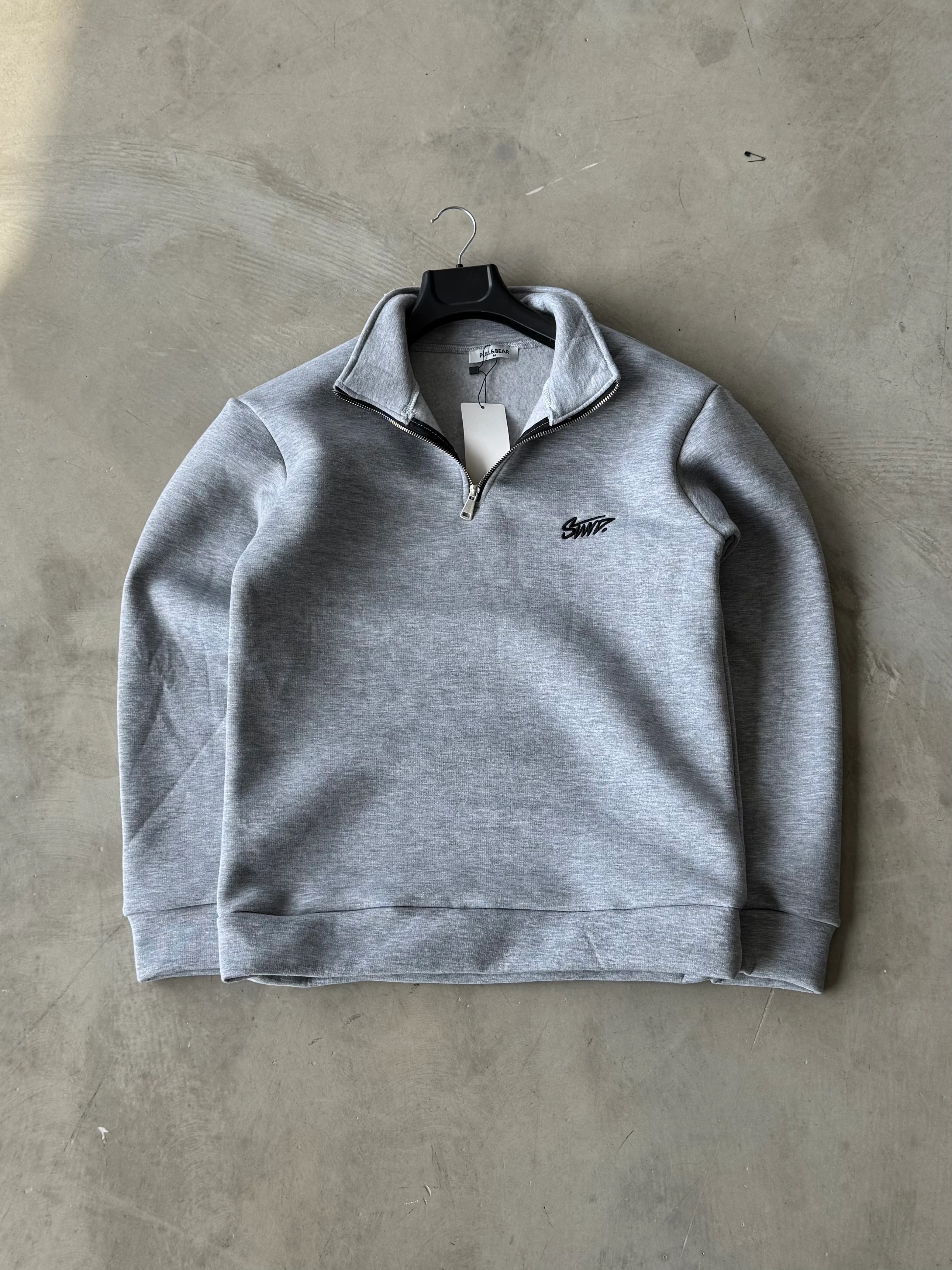STWD Yarım Fermuarlı Sweatshirt - Gri