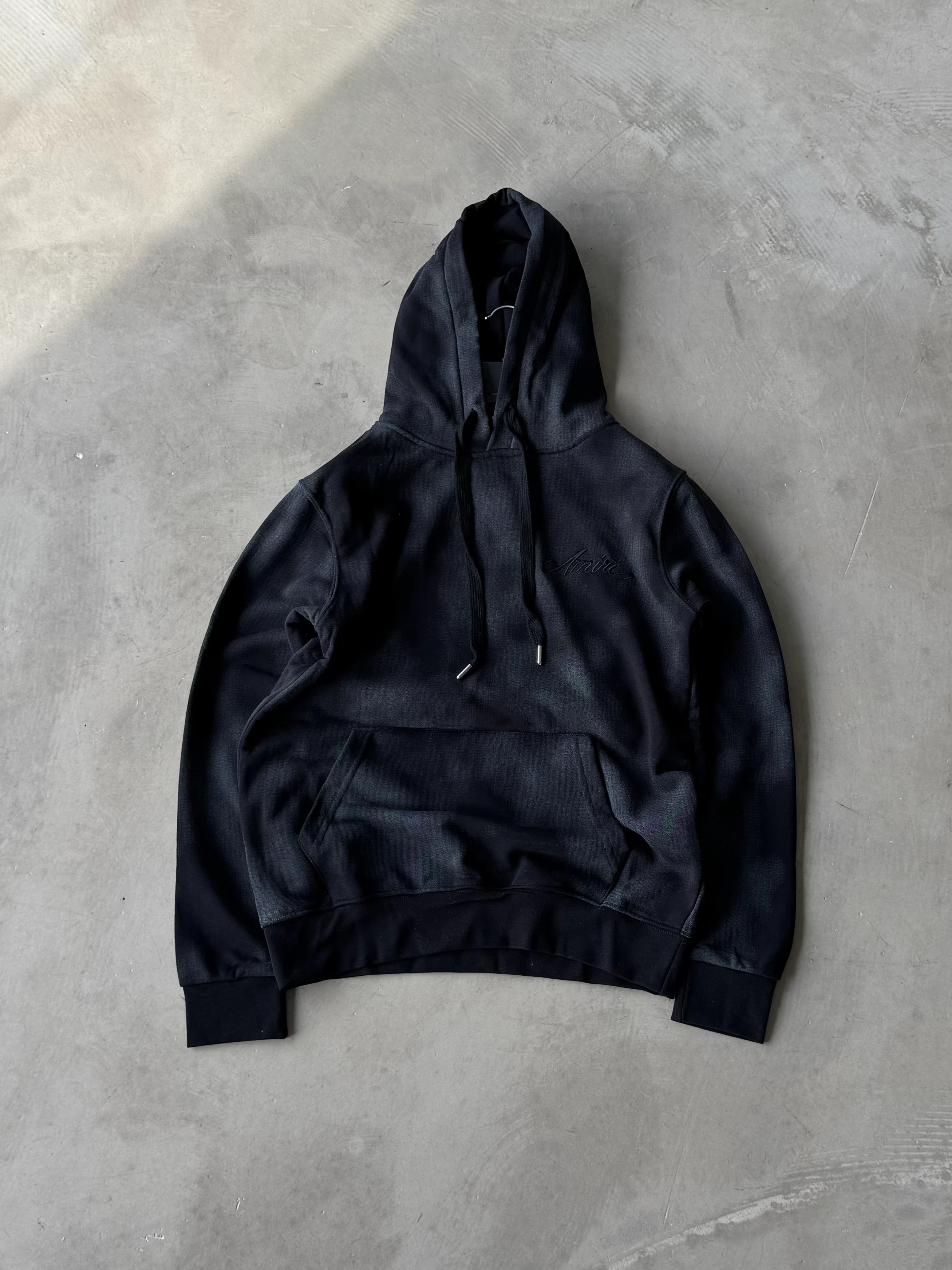 AMR Nakışlı Kapüşonlu Premium Sweatshirt - Siyah