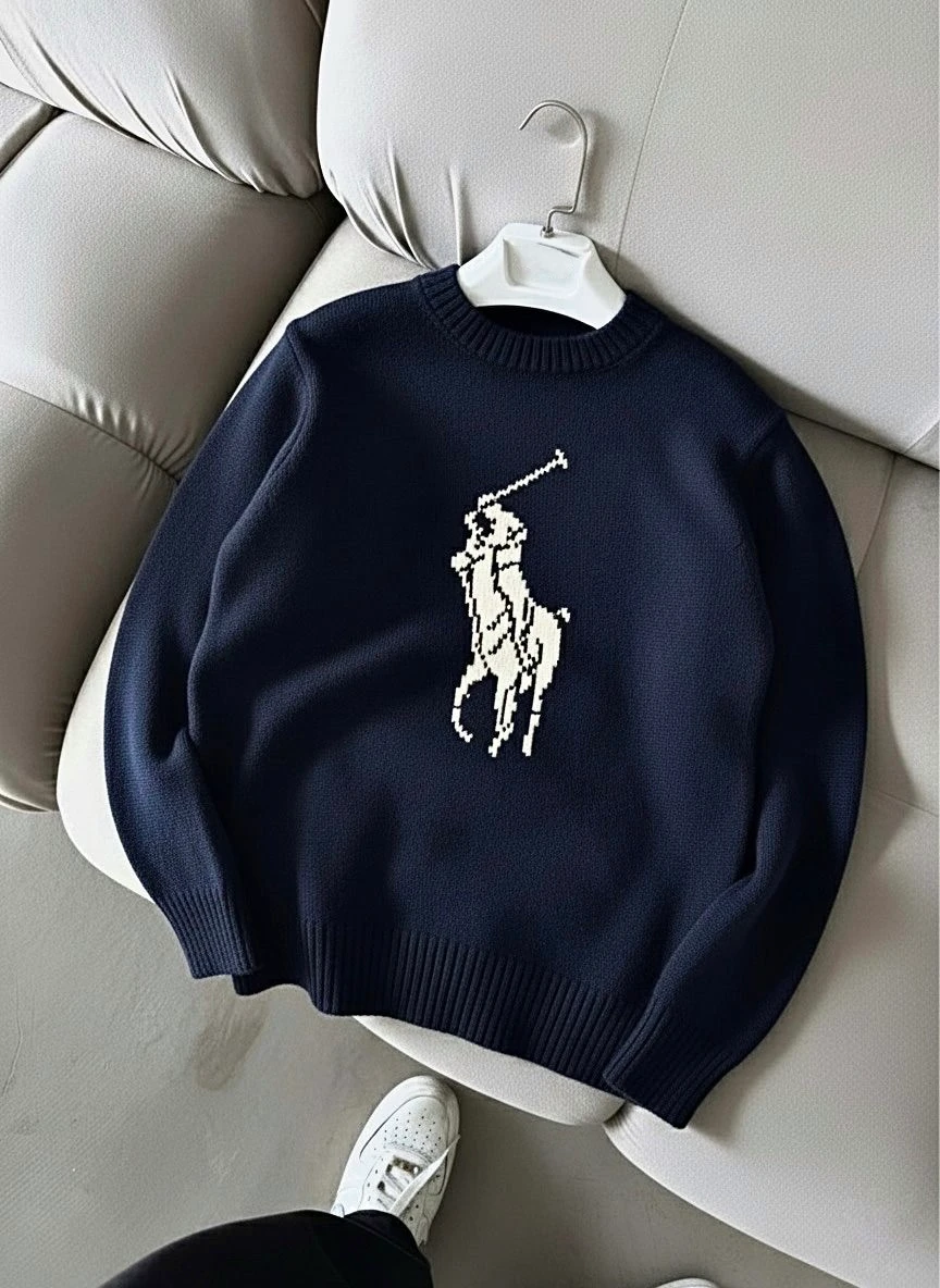 PRL Premium Büyük Logo Detaylı Triko - Lacivert