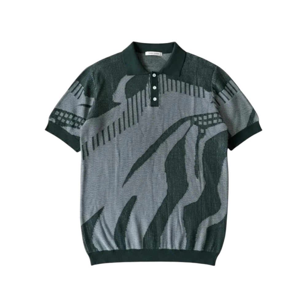 Parça Desenli Polo Yaka T-Shirt