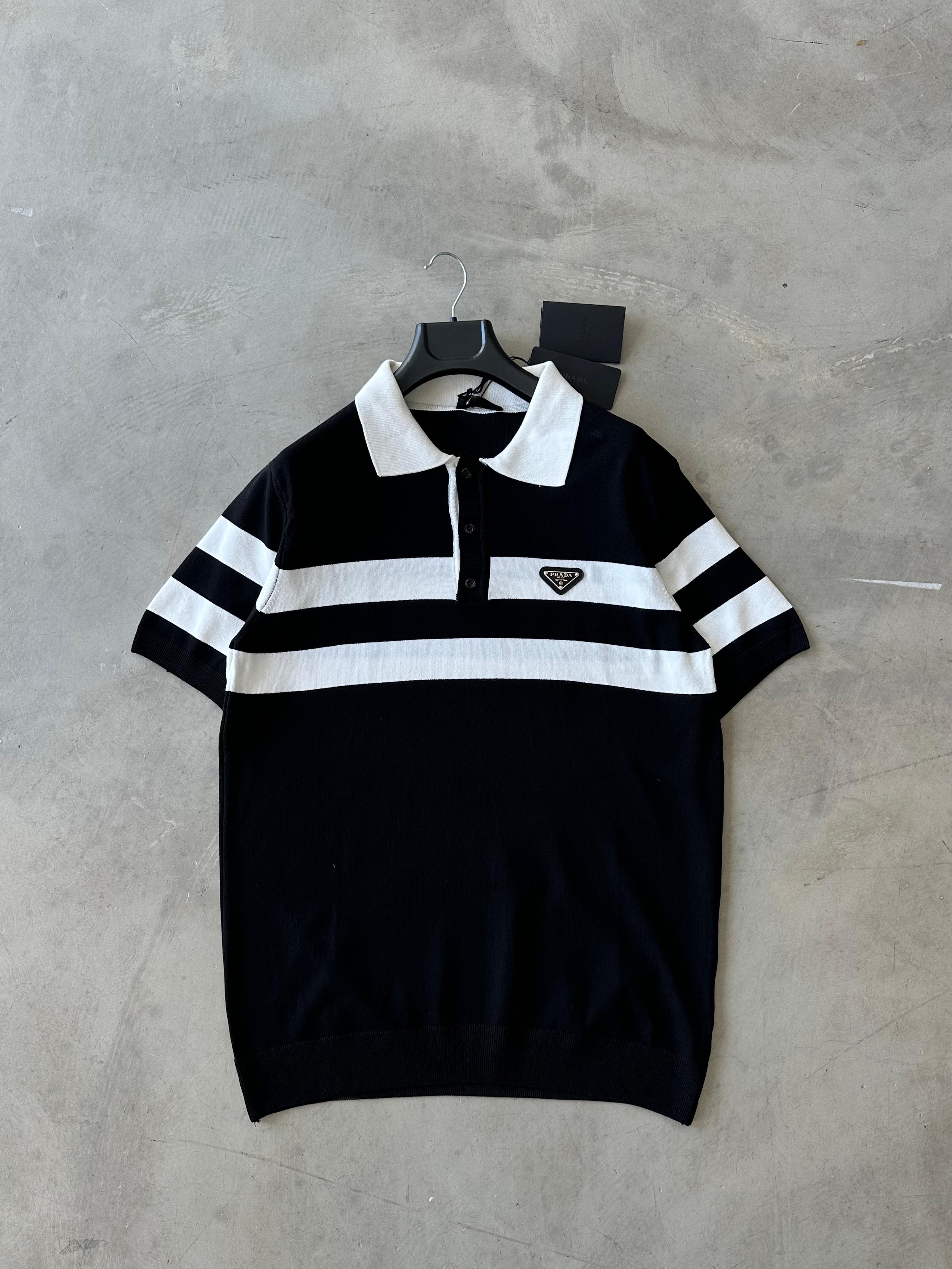 PRD Çizgili Triko Polo Yaka Tee