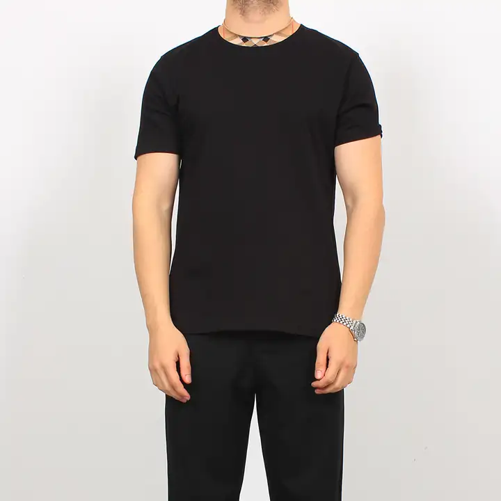 Pamuklu Yaka Detay Kısa Kollu Tshirt