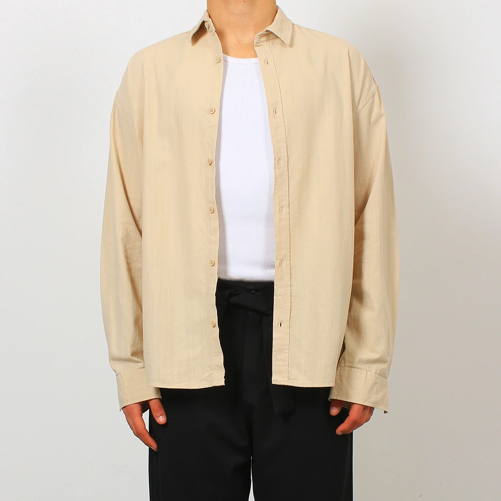 Ham Keten Oversize Gömlek