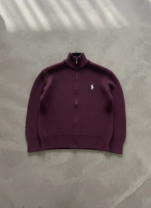 Premium Nakışlı Zipper - Mürdüm