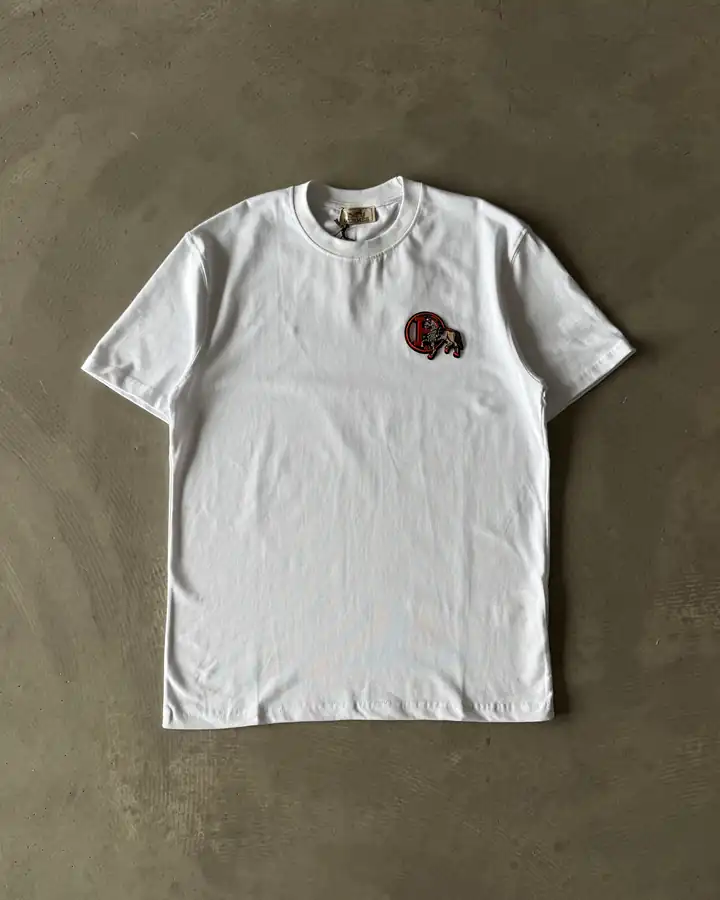 Sol Göğüs Yuvarlak Logo Nakışlı At Detaylı Basic T-Shirt