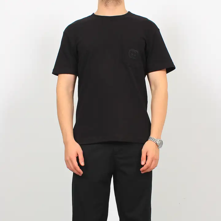 Cep Detaylı Logo Nakışlı Basic T-Shirt