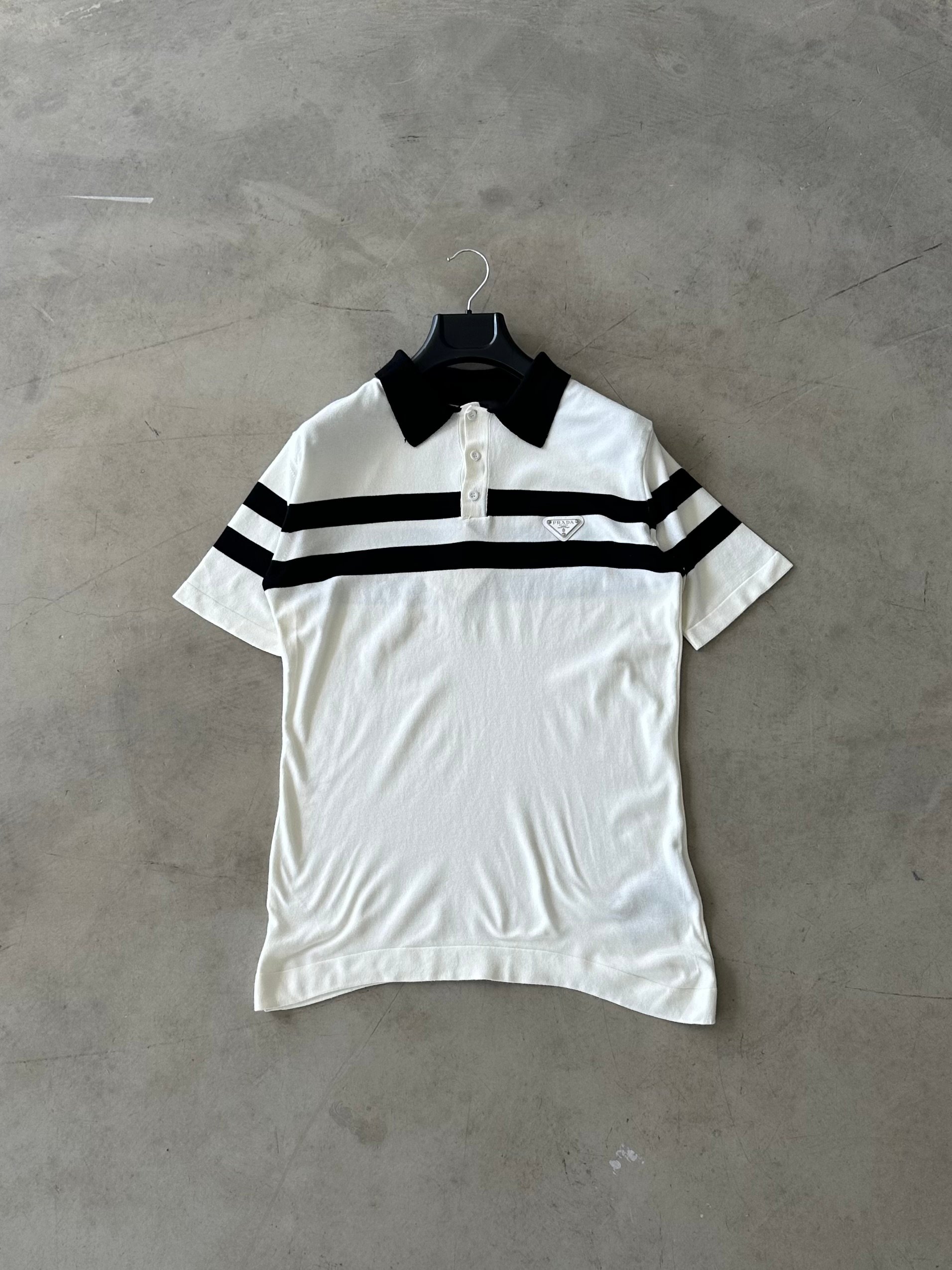 PRD Logo Detay Triko Polo Yaka Tee - Beyaz