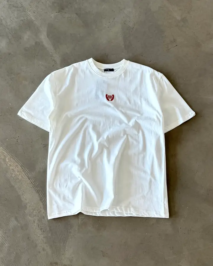 Göğüs Minimal Logo Nakışlı Basic T-Shirt