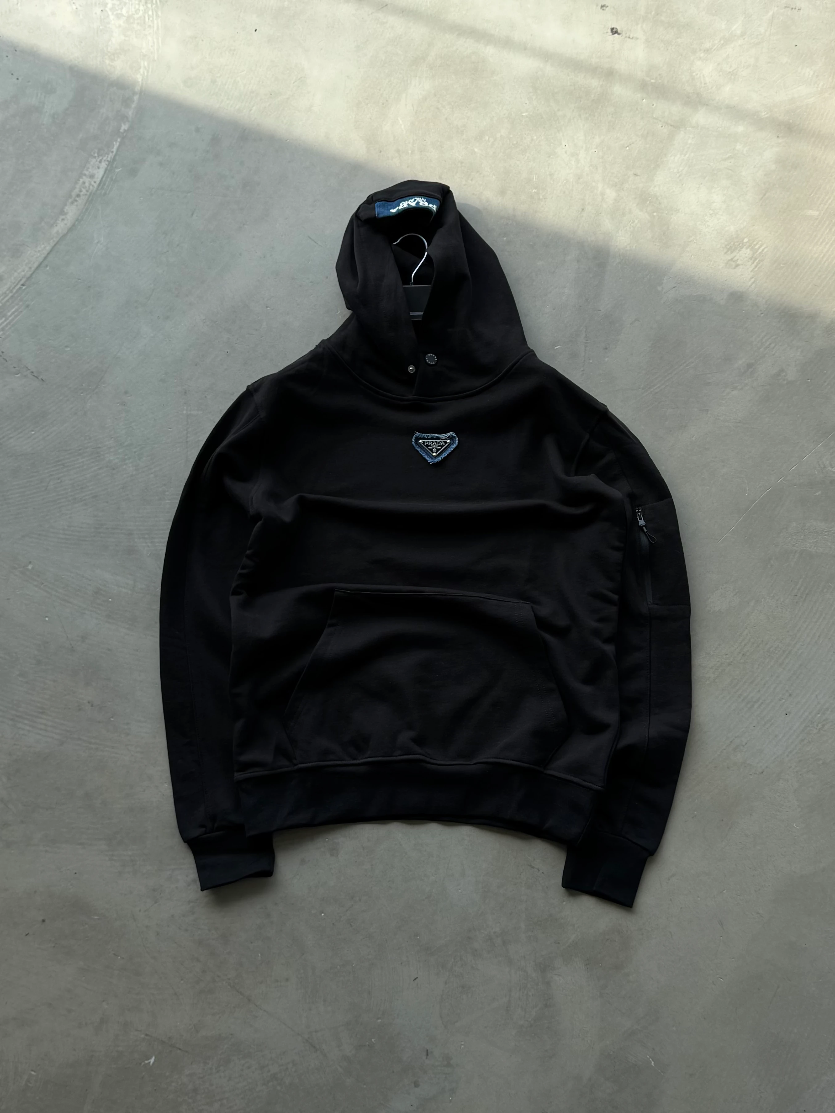 PRD Nakışlı Kapüşonlu Premium Sweatshirt - Siyah