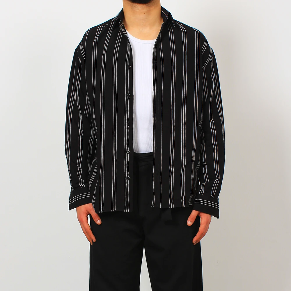 Modal Çizgili Oversize Gömlek