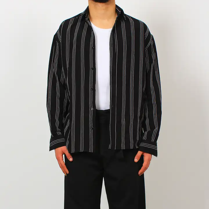 Modal Çizgili Oversize Gömlek