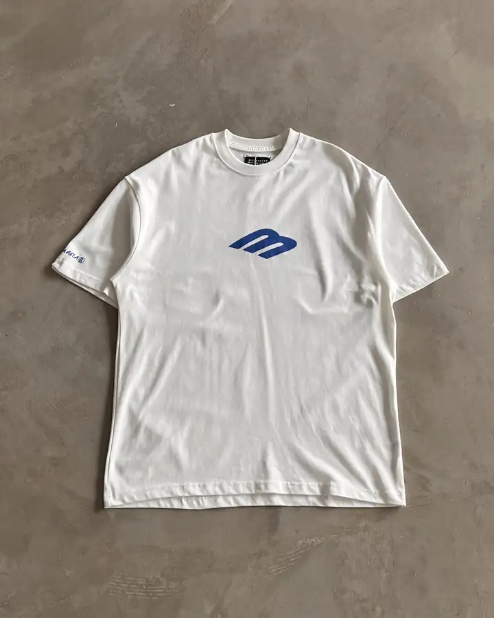 Ön Baskılı Kısa Kollu T-Shirt - Beyaz