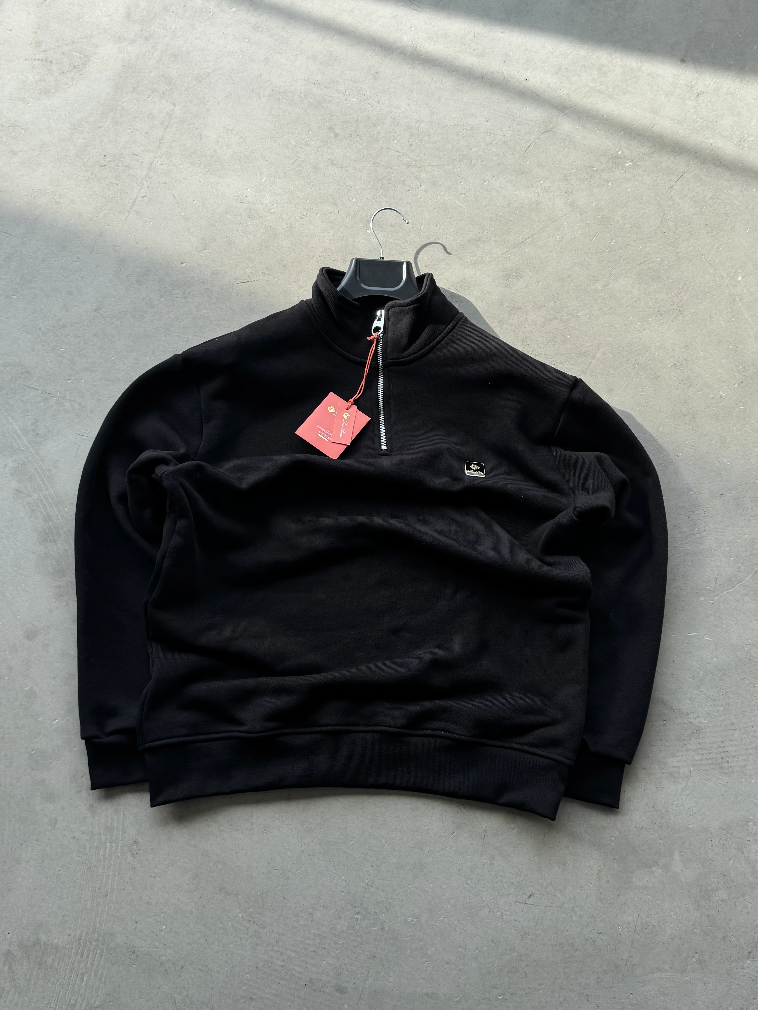 LP Premium Yarım Fermuar Sweatshirt - Siyah