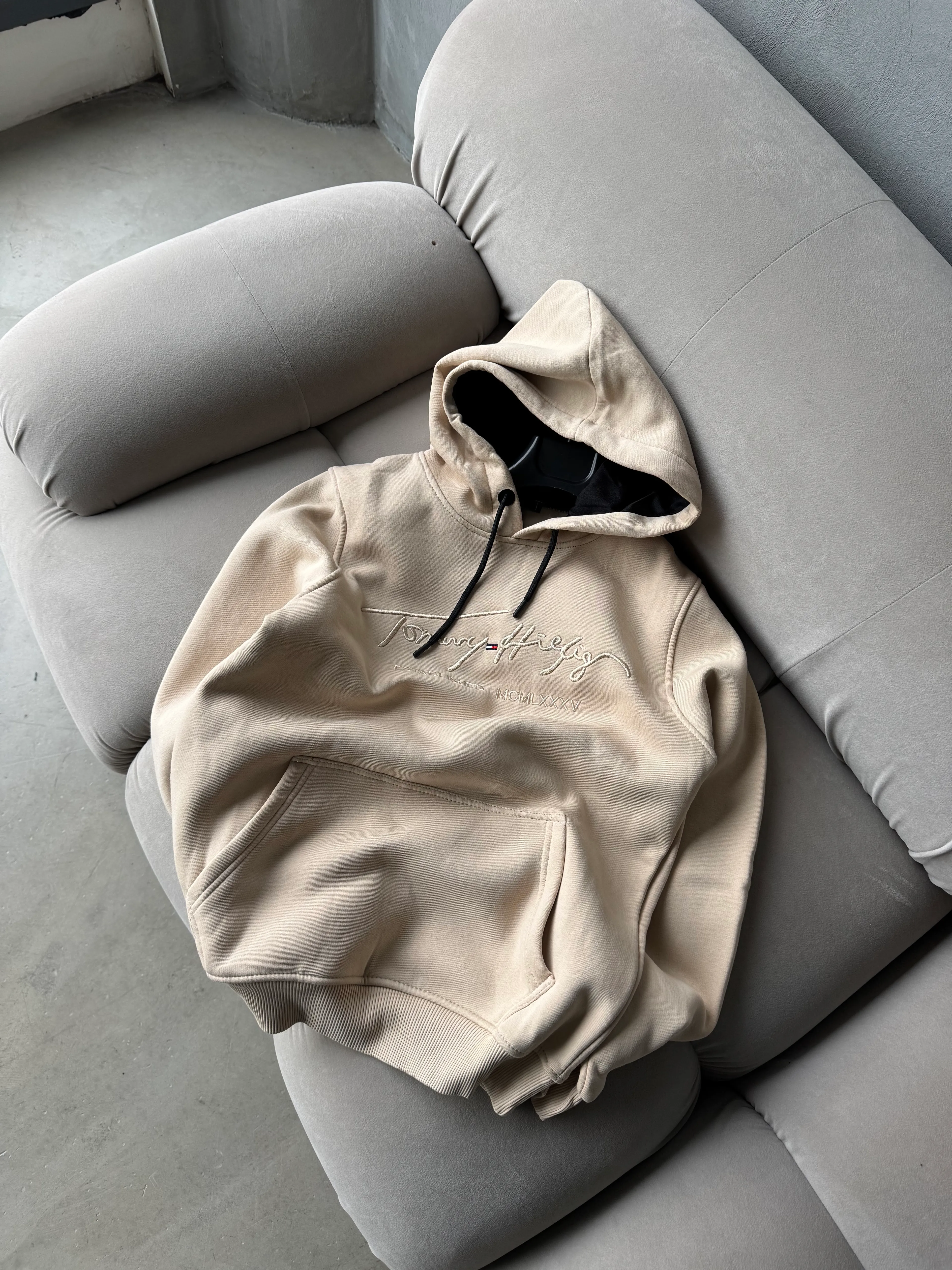 TMY Premium Yazılı Sweatshirt - bej