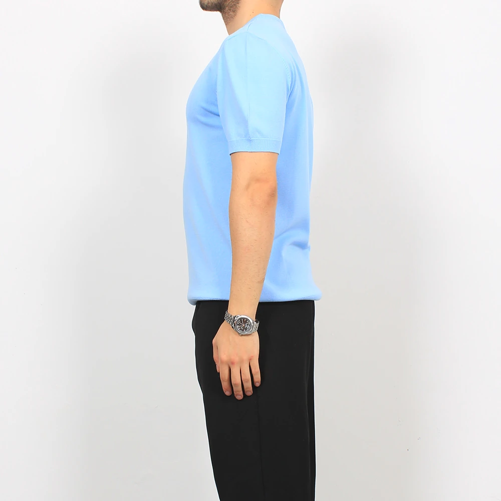 Göğüs Logo Detay Baskılı Triko T-Shirt